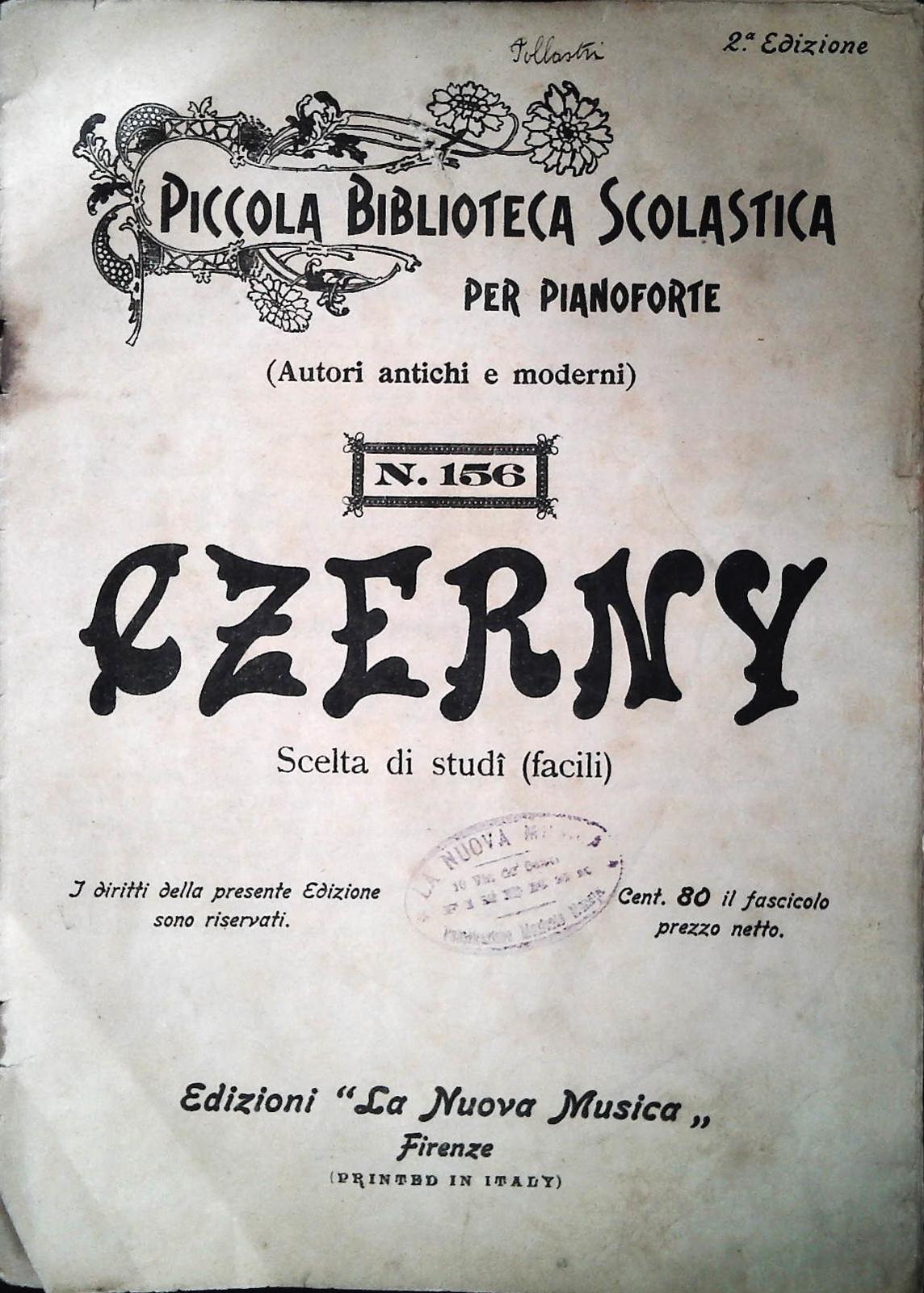 CZERNY - SCELTA DI STUDI FACILI - SPARTITO-SHEET MUSIC
