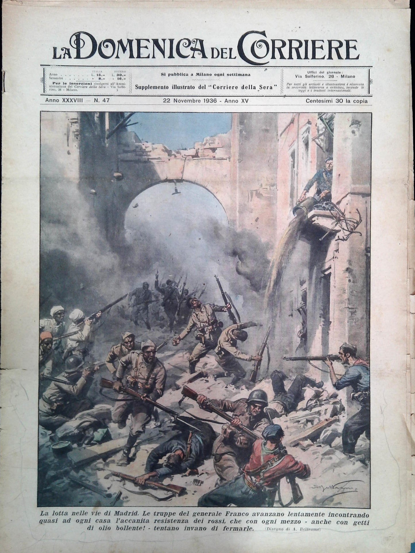 DOMENICA DEL CORRIERE N. 47 - 22 NOVEMBRE 1936