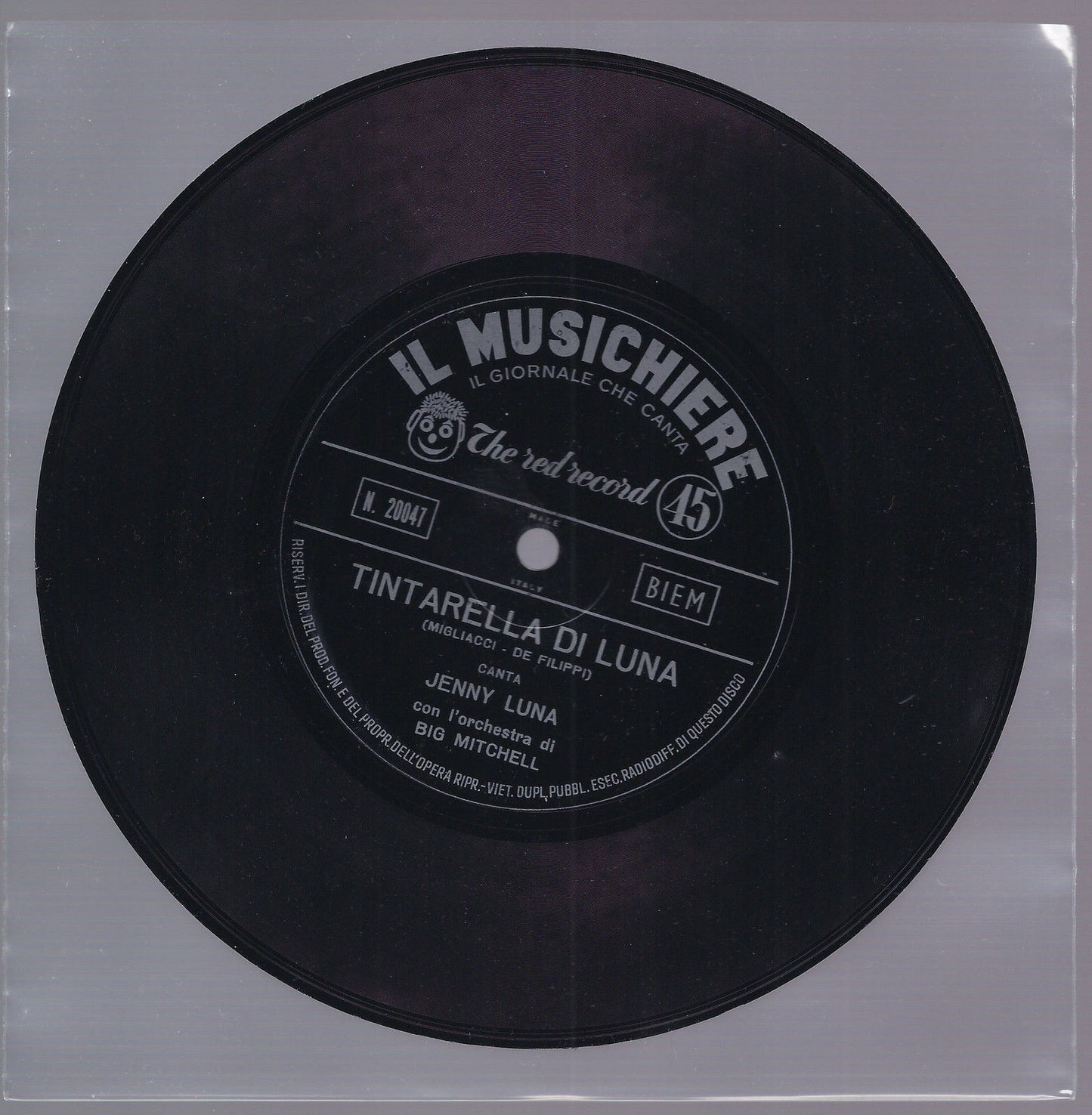 TINTARELLA DI LUNA == JENNY LUNA e Orch. Big Mitchell - flexi disc IL MUSICHIERE