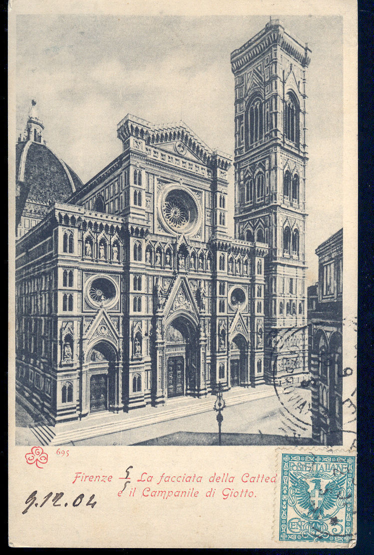 FIRENZE - LA FACCIATA DELLA CATTEDRALE E IL CAMPANILE DI GIO