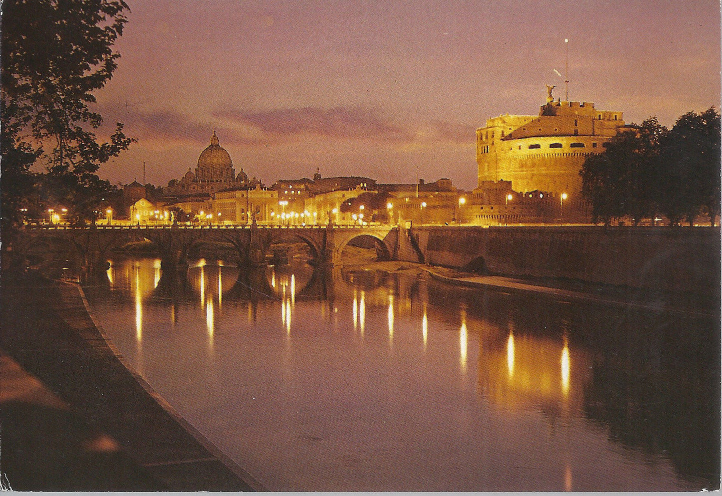 ROMA - CASTEL S. ANGELO E S. PIETRO DI NOTTE - V 1984 - FG