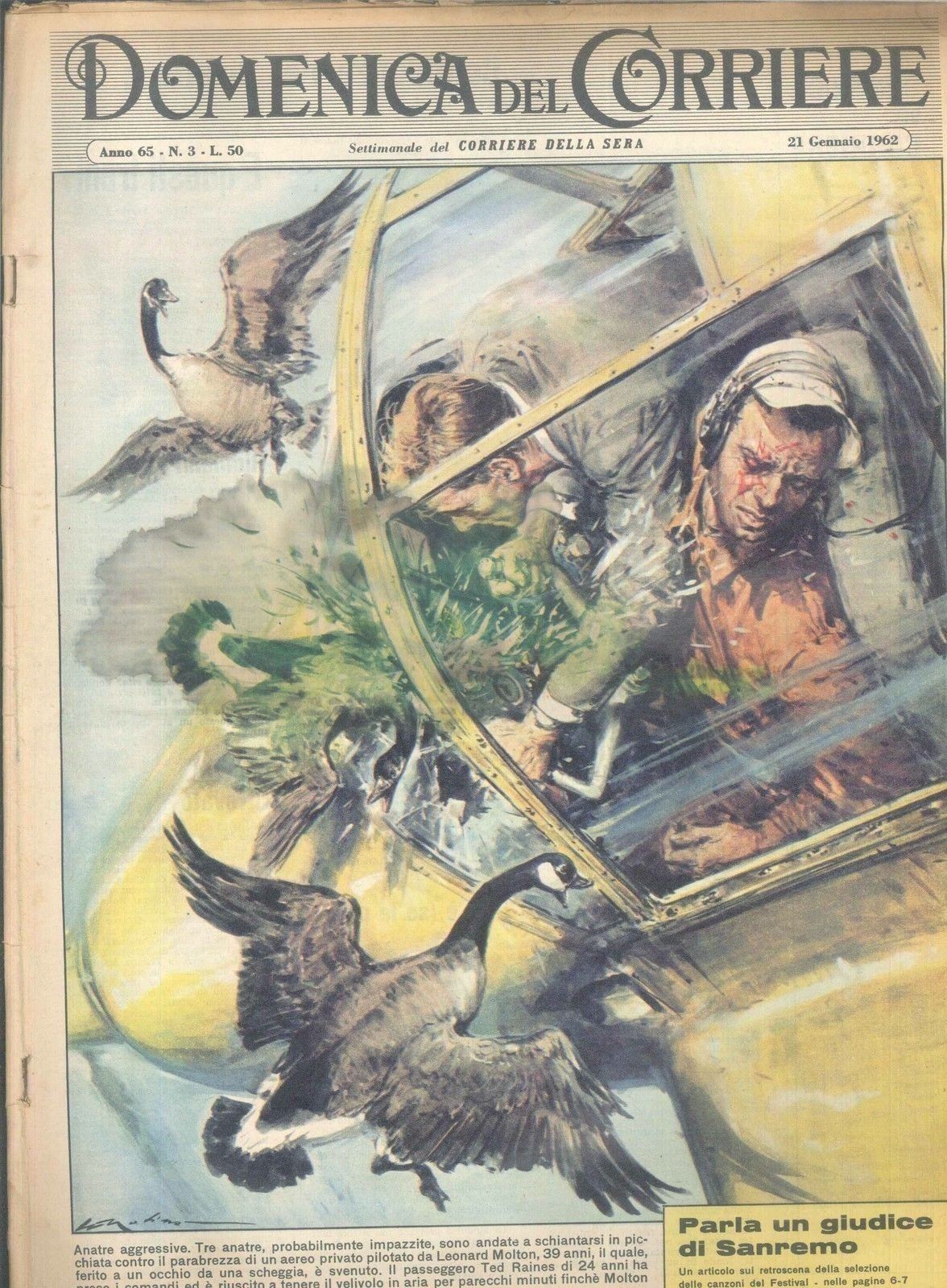 DOMENICA DEL CORRIERE N 3 - 21 GENNAIO 1962 - ILL. WALTER MOLINO