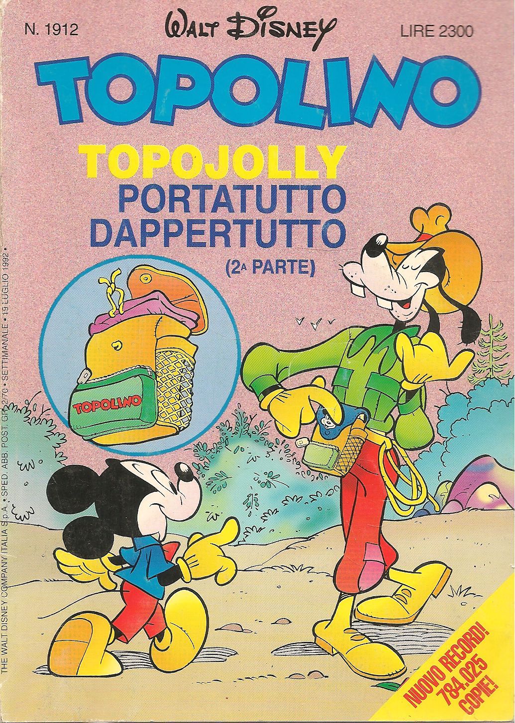 TOPOLINO N. 1912 -19 LUGLIO 1992