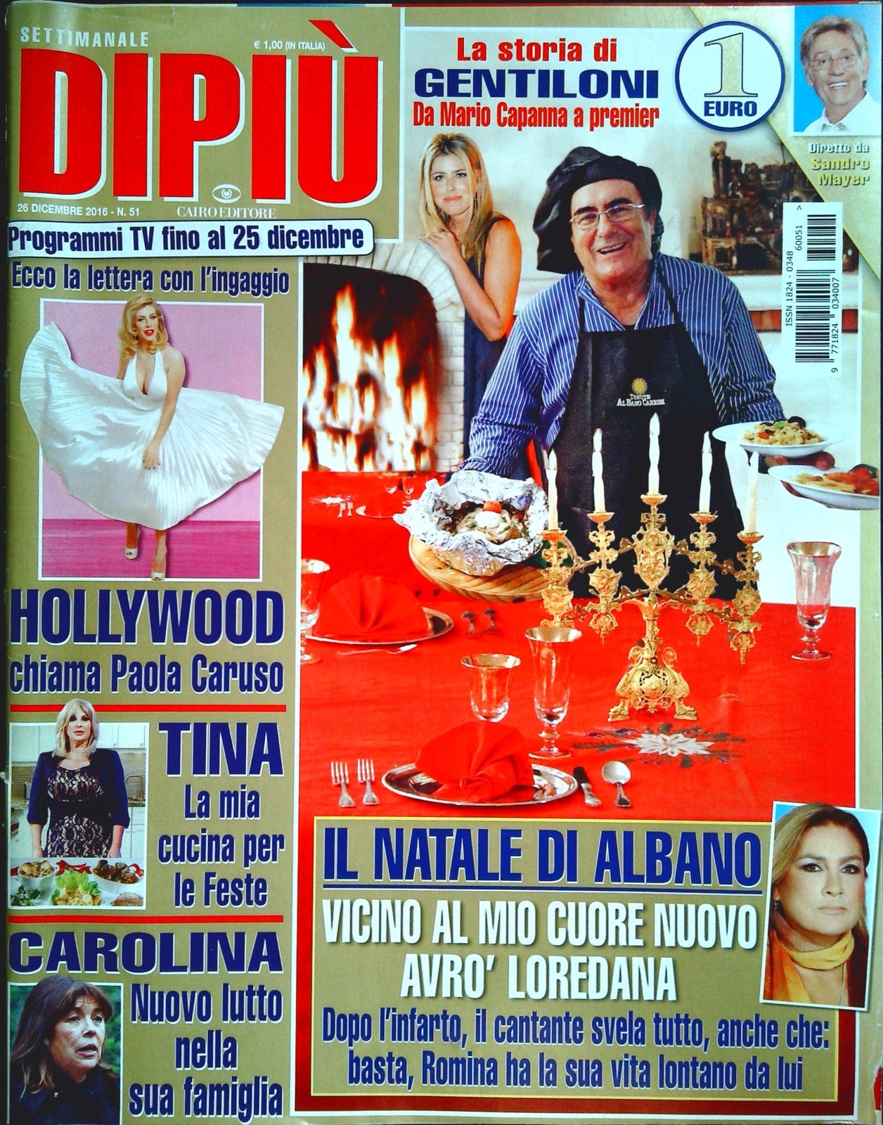 DI PIU' 26 DICEMBRE 2016 - AL BANO - PAOLA CARUSO - GENTILONI