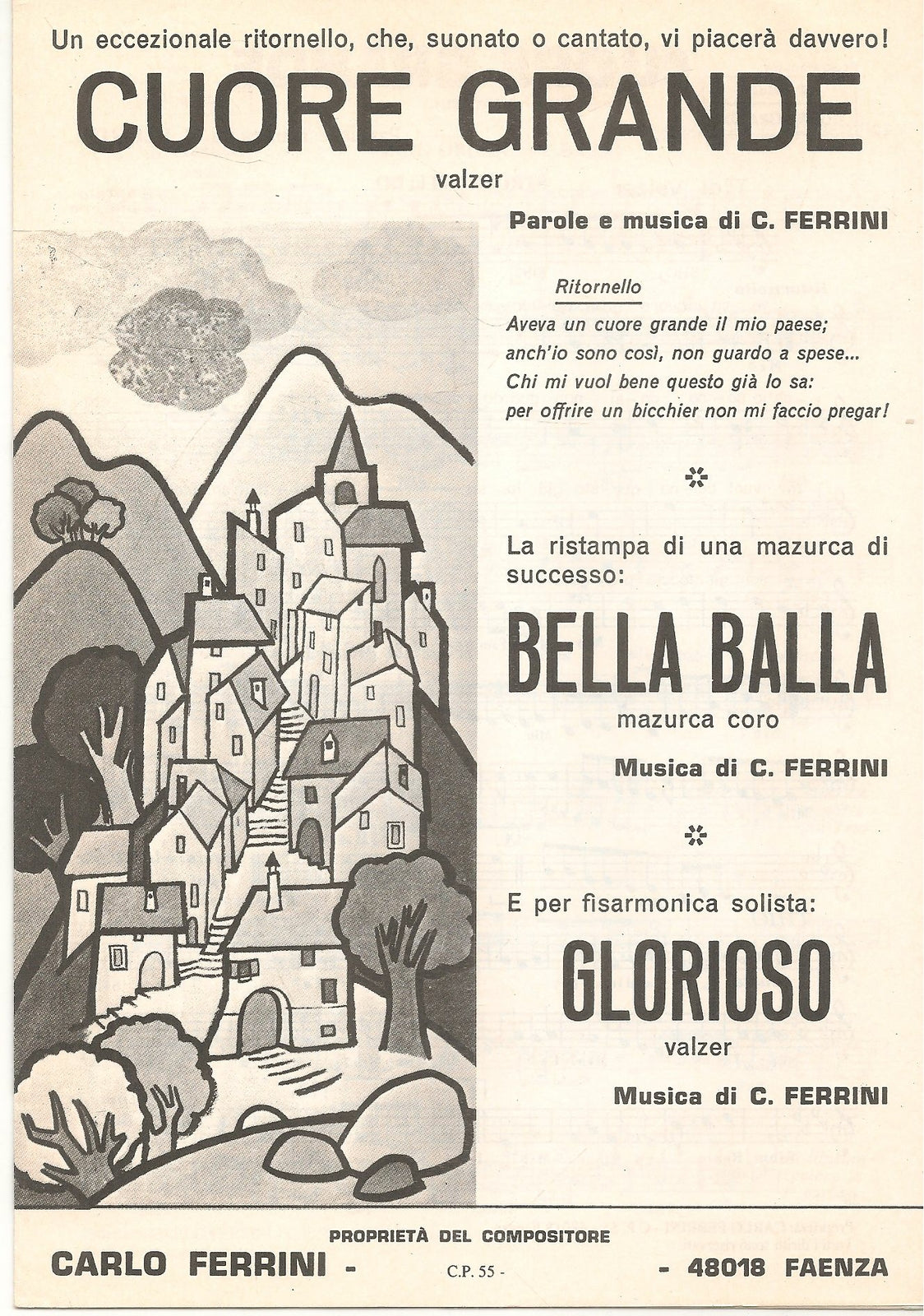 CUORE GRANDE.valzer-BALLA BALLA.mazurca-GLORIOSO.Valzer-SPARTITO-SHEET MUSIC