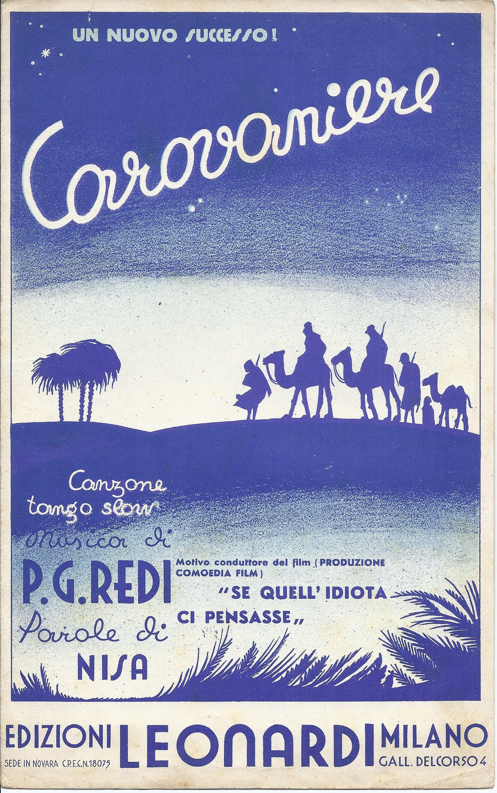 CAROVANIERE Nisa, P.G. Redi -- SPARTITO