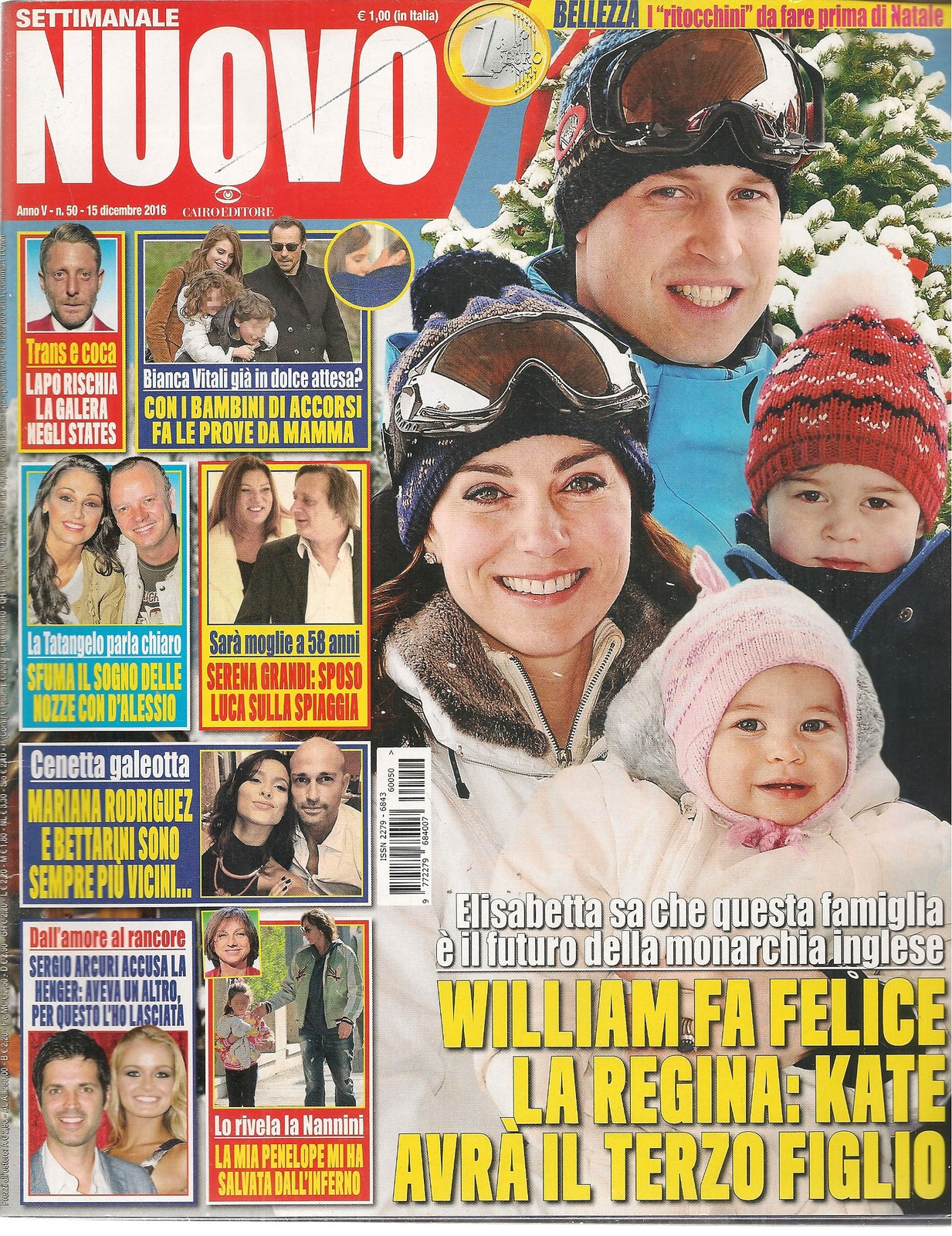 SETTIMANALE NUOVO 15 DICEMBRE 2016 - WILLIAM - TATANGELO - SERENA GRANDI - LAPO