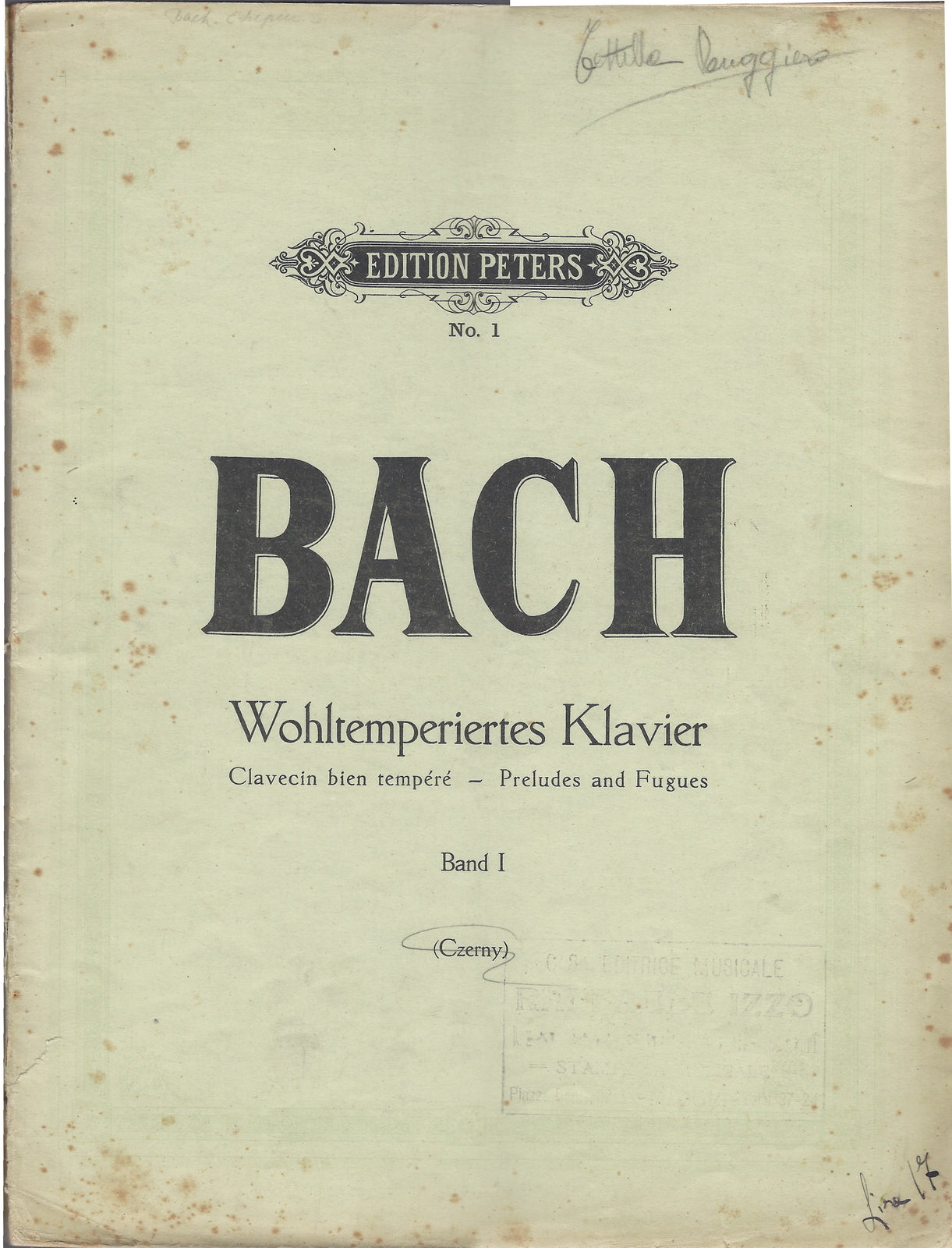 WOHLTEMPERIERTES KLAVIER J. S. Bach - Praludien und fugen - Band I -- SPARTITO