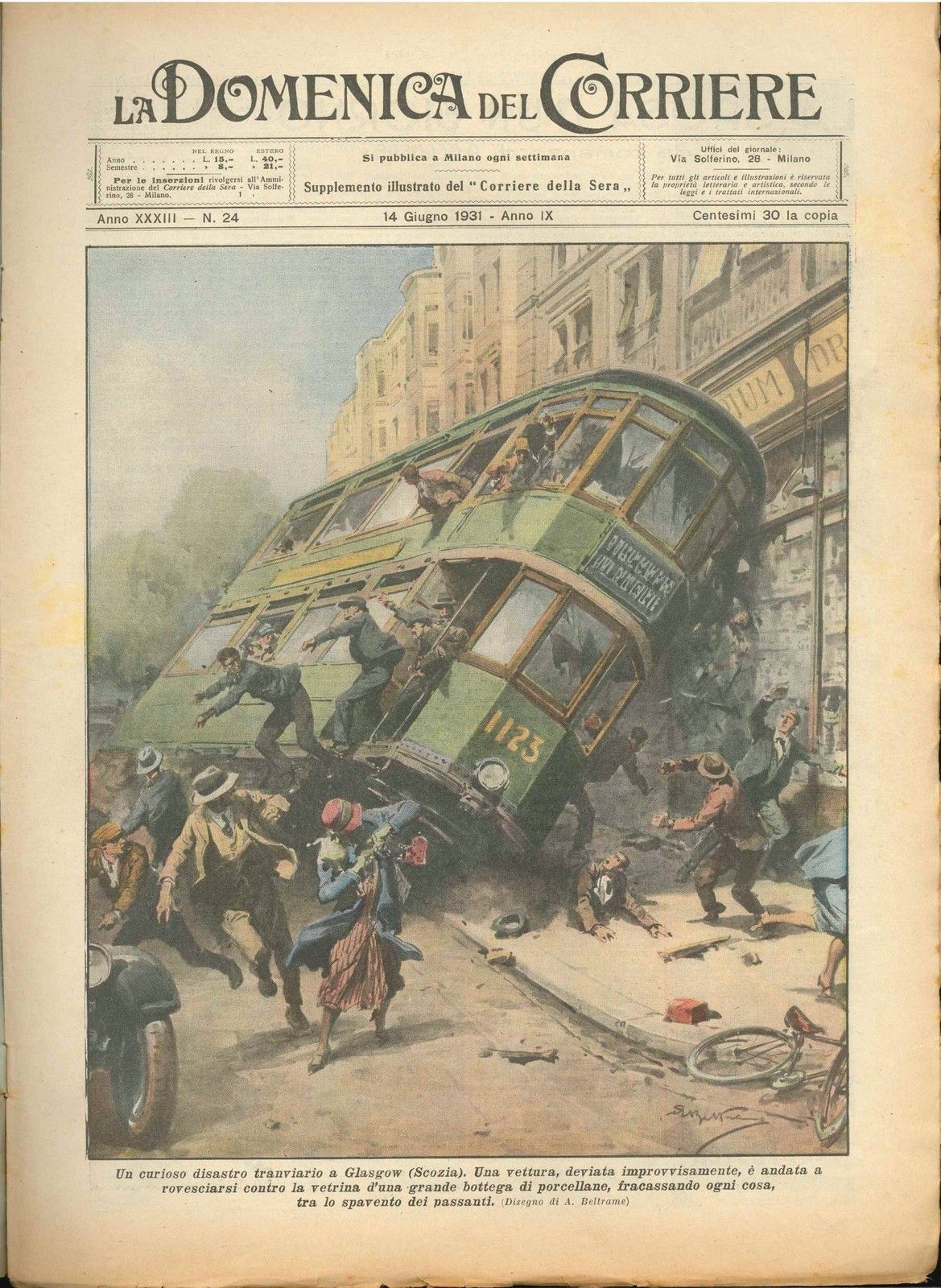 DOMENICA DEL CORRIERE N 24 - 14 GIUGNO 1931 - ILL. A. BELTRAME