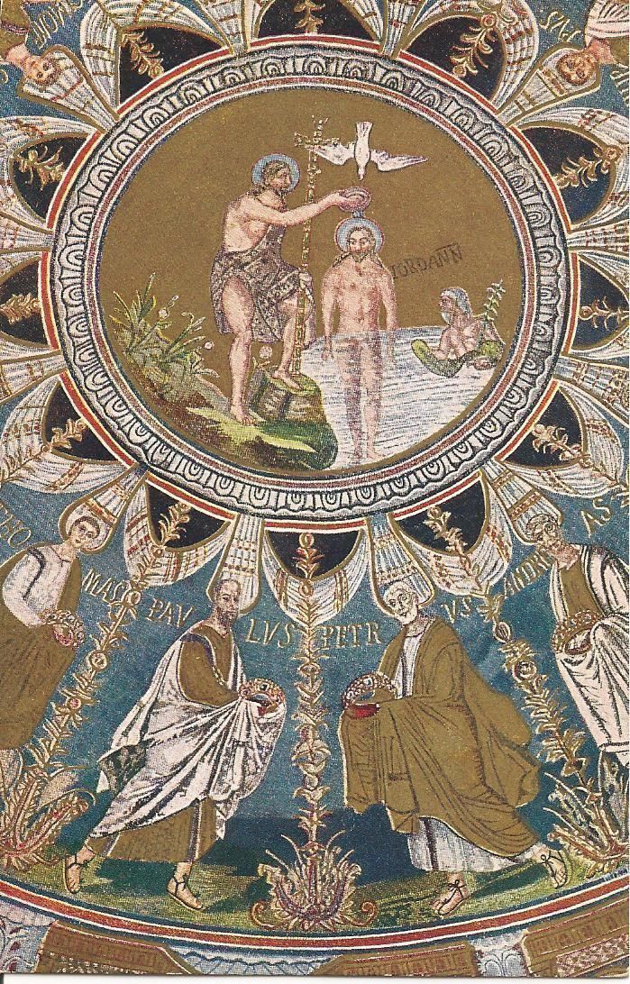 RAVENNA - MOSAICO DELL VOLTA DEL BATTISTERO DELLA CATTEDRALE