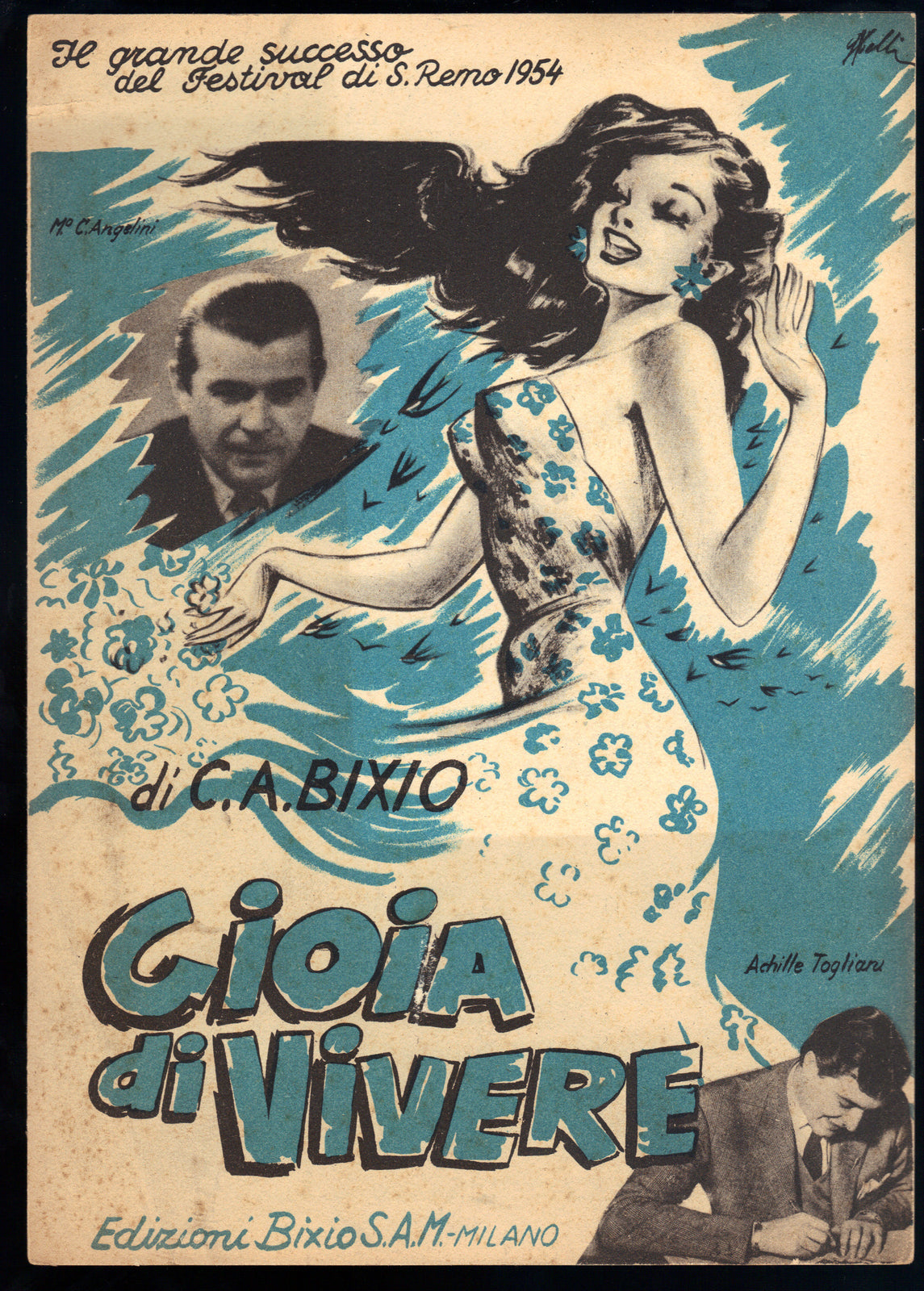GIOIA DI VIVERE C.A. Bixio - Achille Togliani -- SPARTITO - Sanremo 1954