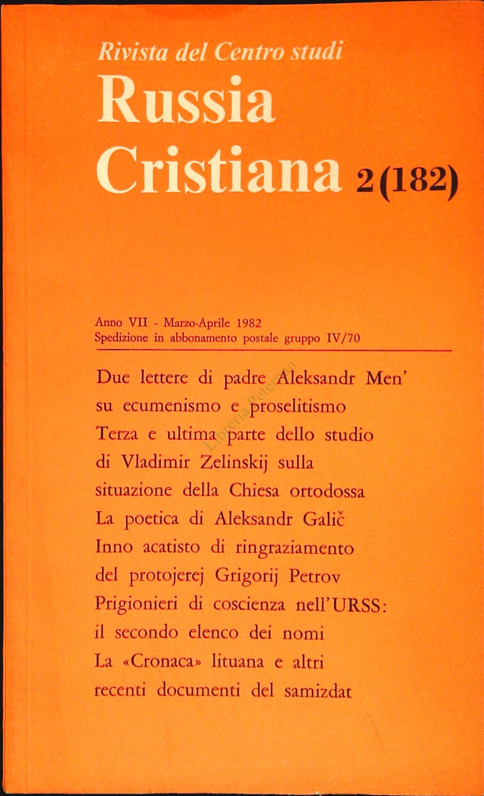 RUSSIA CRISTIANA N. 182 - MARZO APRILE 1982