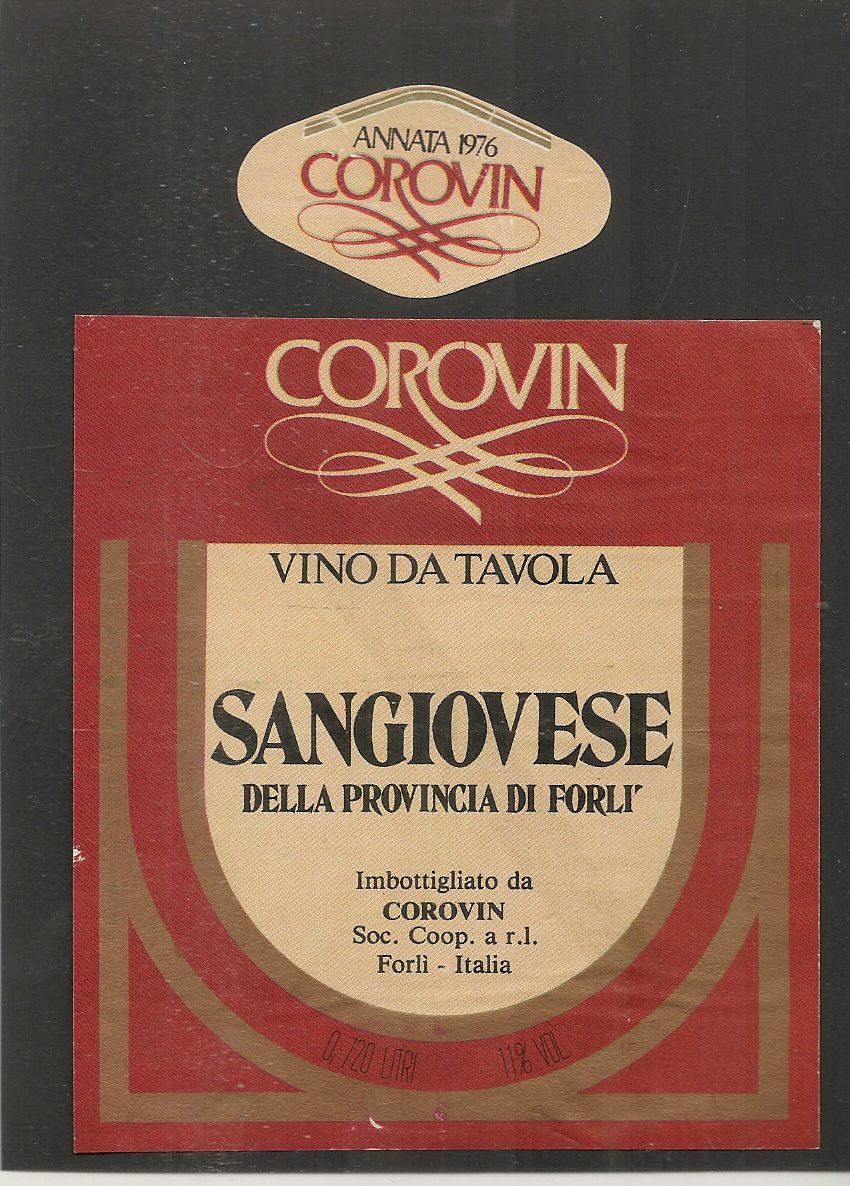 SANGIOVESE 1976 - COROVIN - ETICHETTA VINO