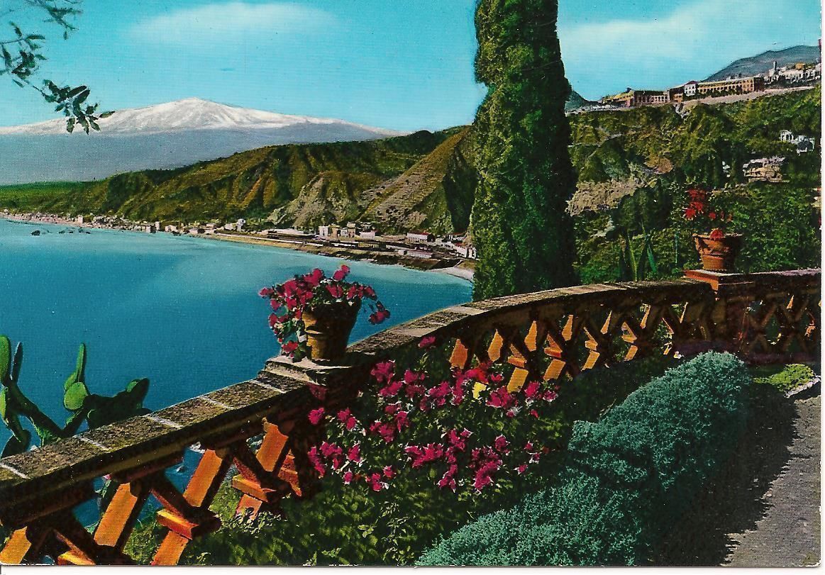 TAORMINA - TERRAZZA SUL MARE - ACQUARELLATA - V1975