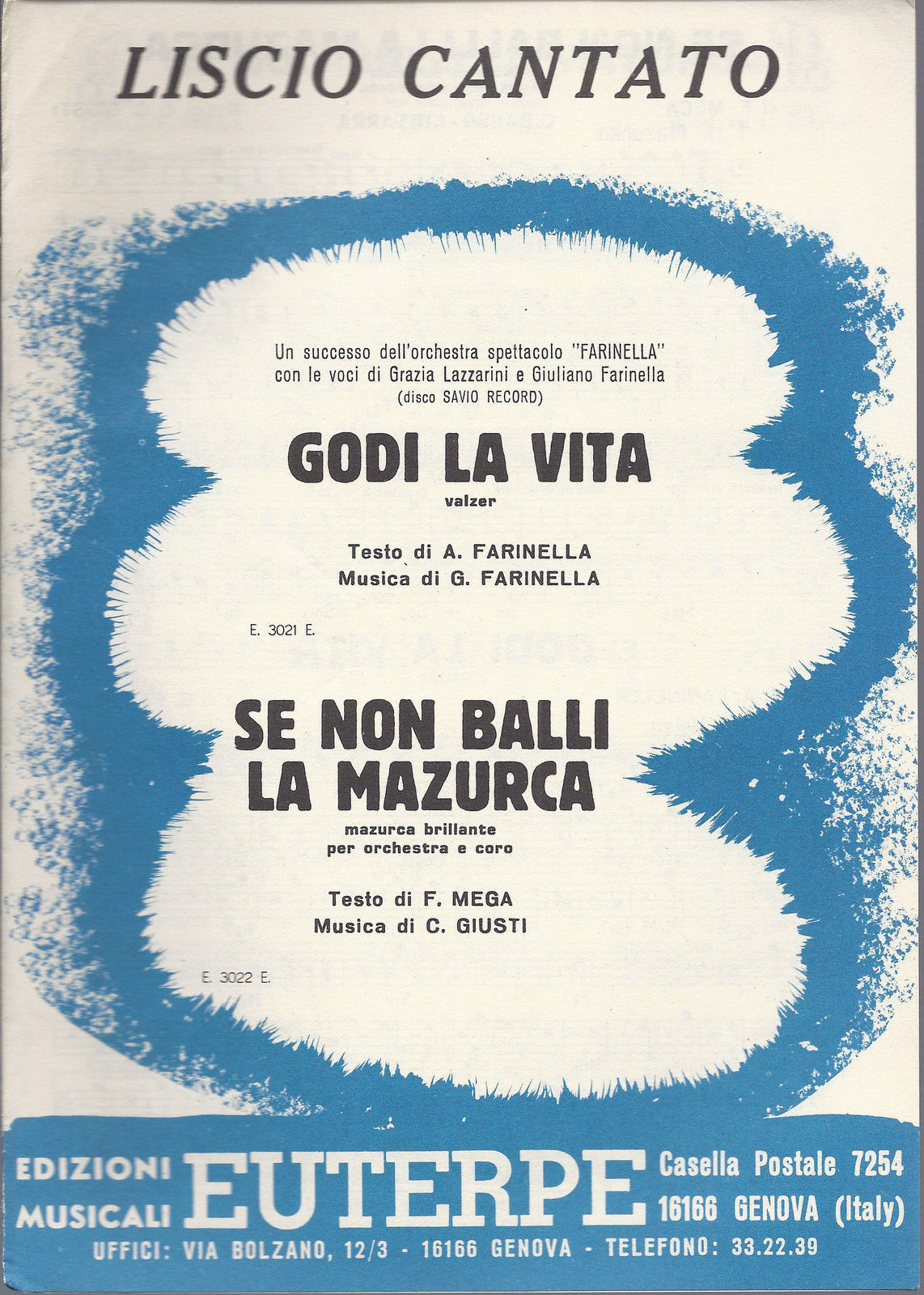 GODI LA VITA G. Farinella - SE NON BALLI LA MAZURCA C. Giusti # SPARTITO