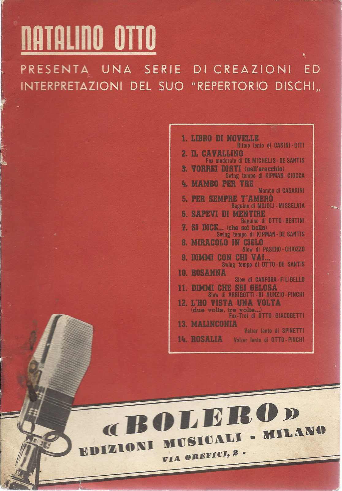 14 BRANI del repertorio di NATALINO OTTO # SPARTITO