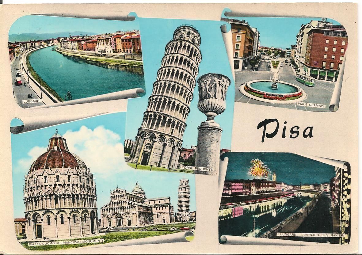 PISA - 5 VEDUTINE - ACQUARELLATA - V