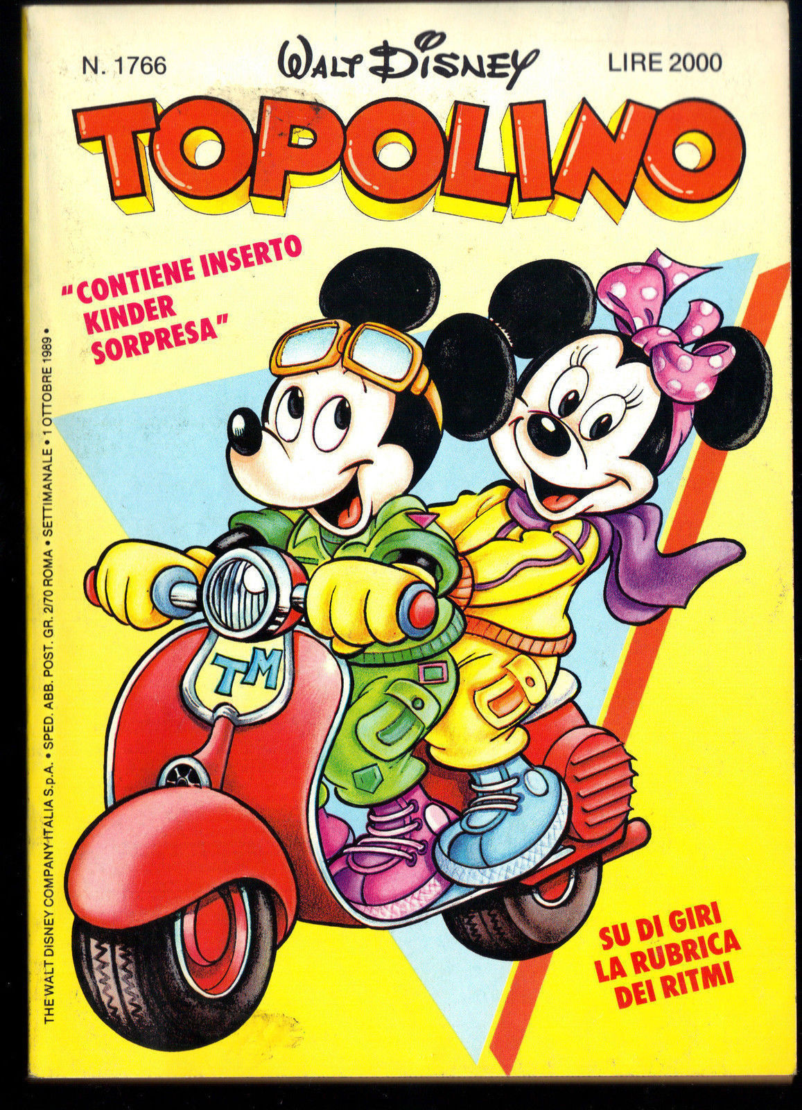 TOPOLINO N° 1766 - 1° OTTOBRE 1989