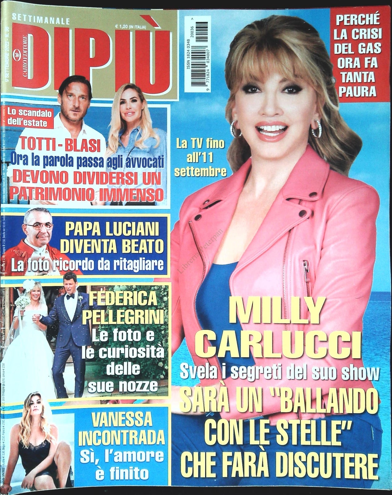 DI PIU' 9 SETTEMBRE 2022 - MILLY CARLUCCI - TOTTI-BLASI - PELLEGRINI -INCONTRADA