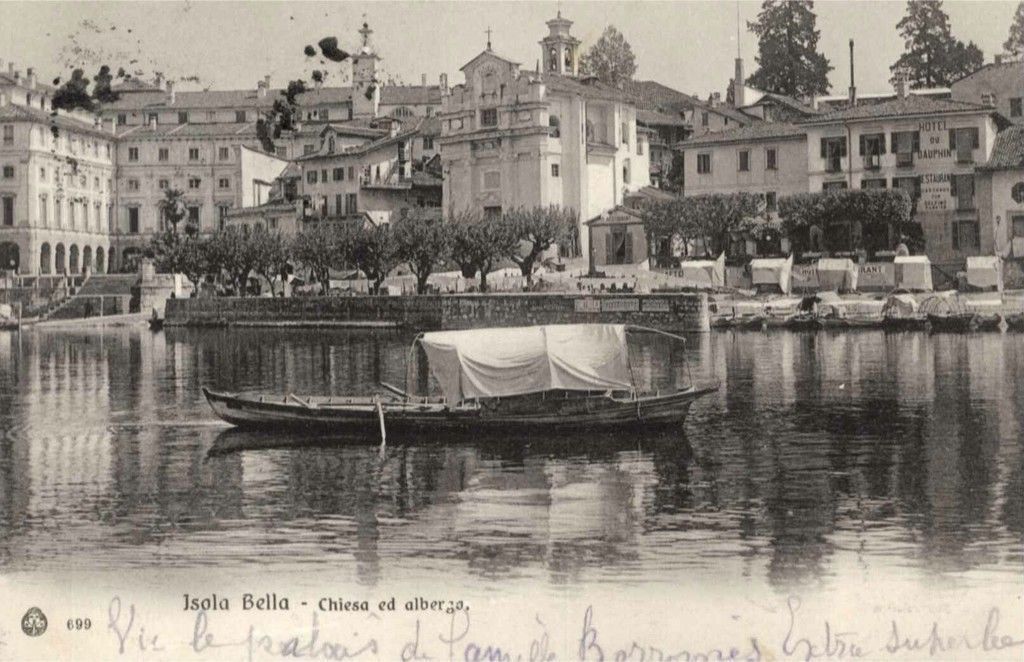 ISOLA BELLA LAGO MAGGIORE CHIESA E ALBERGO -1910
