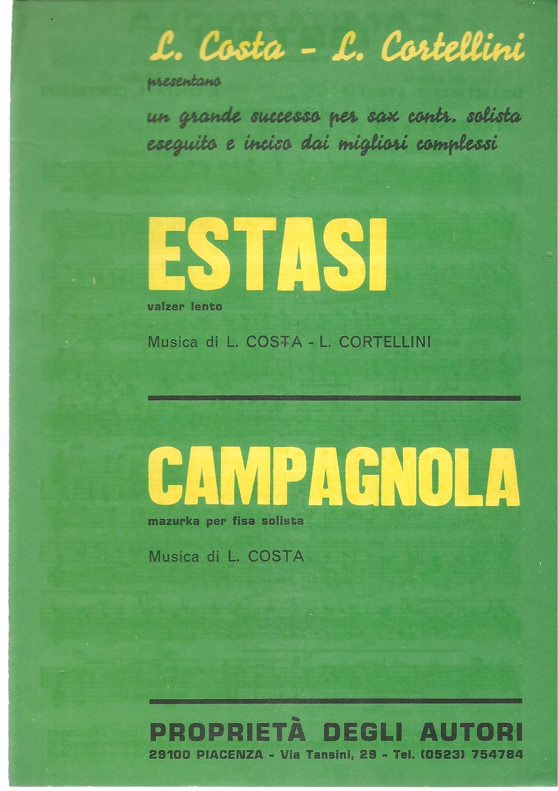 ESTASI.valzer lento - CAMPAGNOLA.mazurka per fisa - SPARTITO-SHEET MUSIC