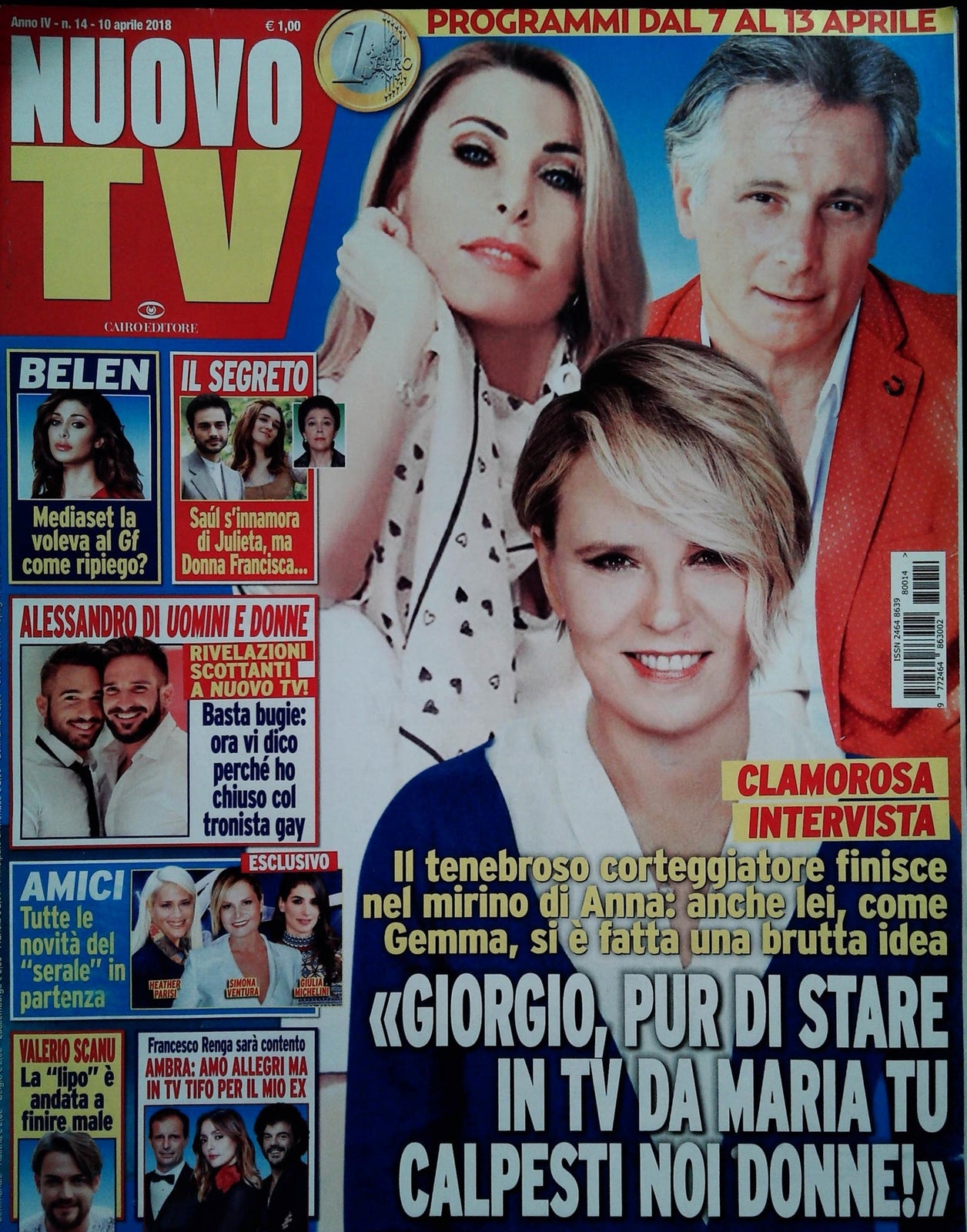 NUOVO TV 10 APRILE 2018 - BELEN-AMBRA-VALERIO SCANU-GIORGIO UOMINI E DONNE