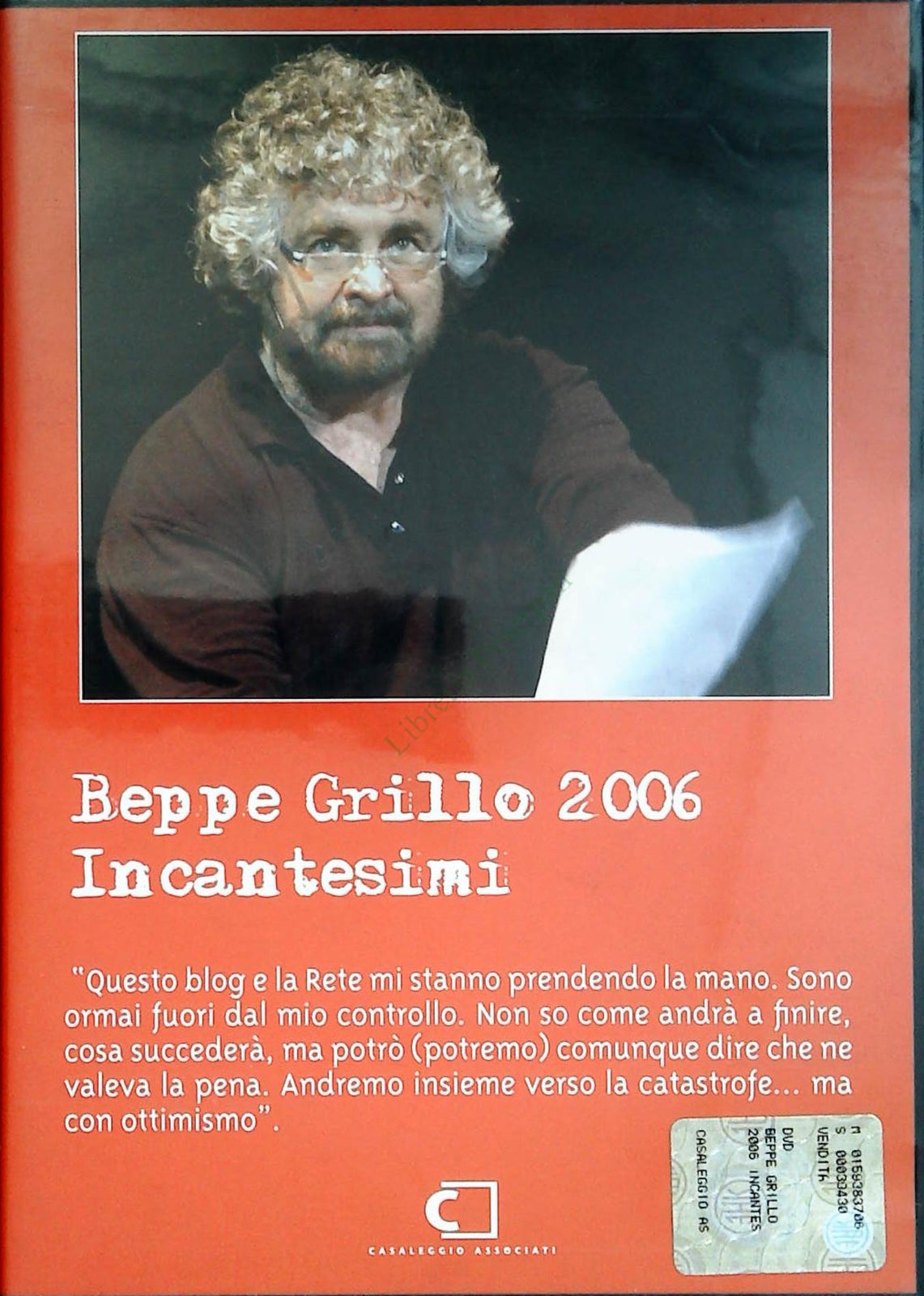 INCANTESIMI - BEPPE GRILLO 2006 - DVD DOPPIO