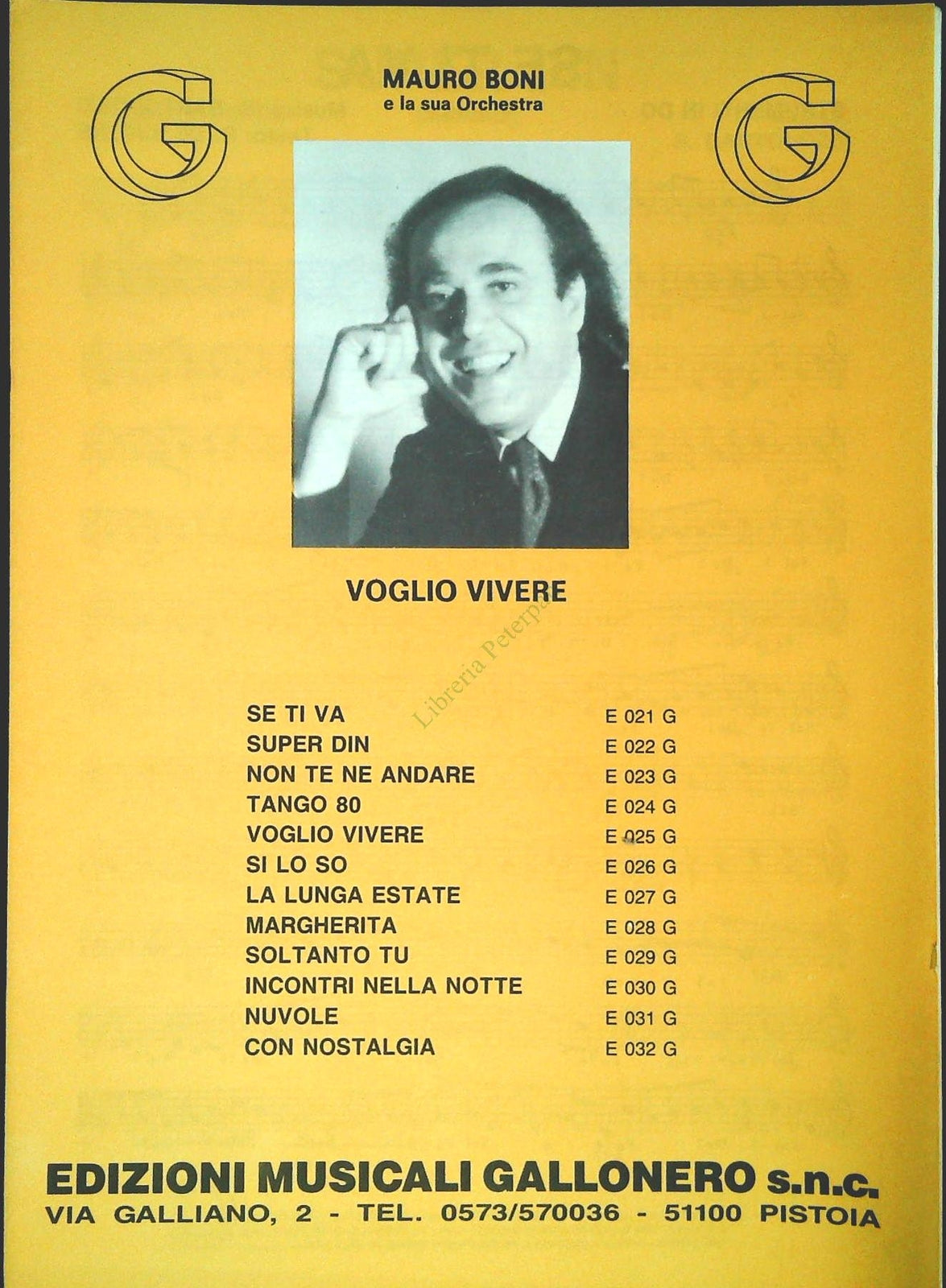 MAURO BONI E LA SUA ORCHESTRA - 12 BRANI - SPARTITO-SHEET MUSIC