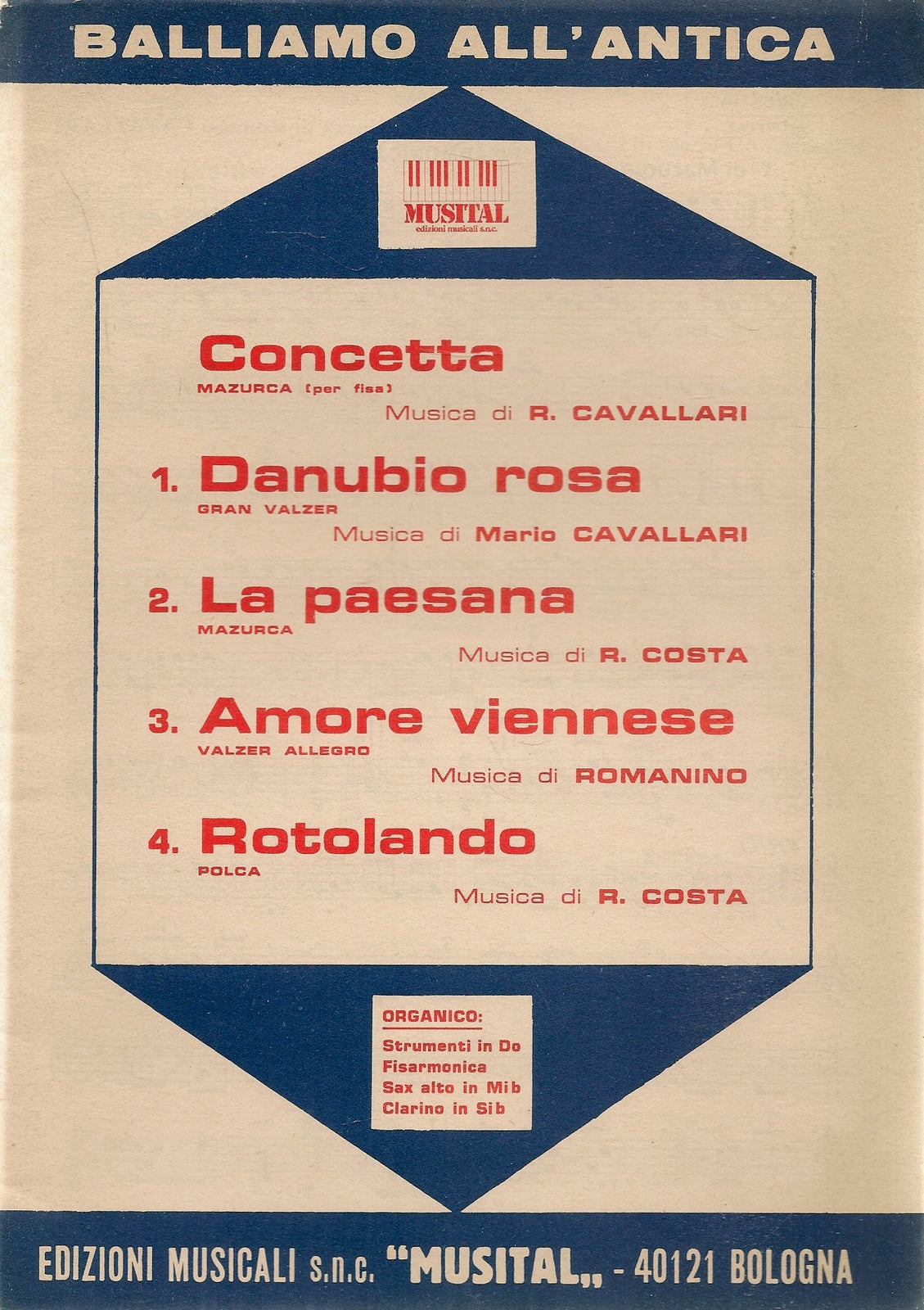 CONCETTA-DANUBIOROSA-LA PAESANA-AMORE VIENNESE-ROTOLANDO - SPARTITO-SHEET MUSIC