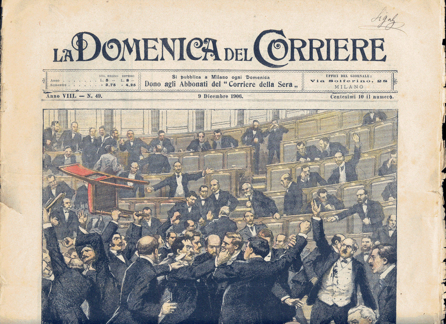 LA DOMENICA DEL CORRIERE N 49 - 9 DICEMBRE 1906
