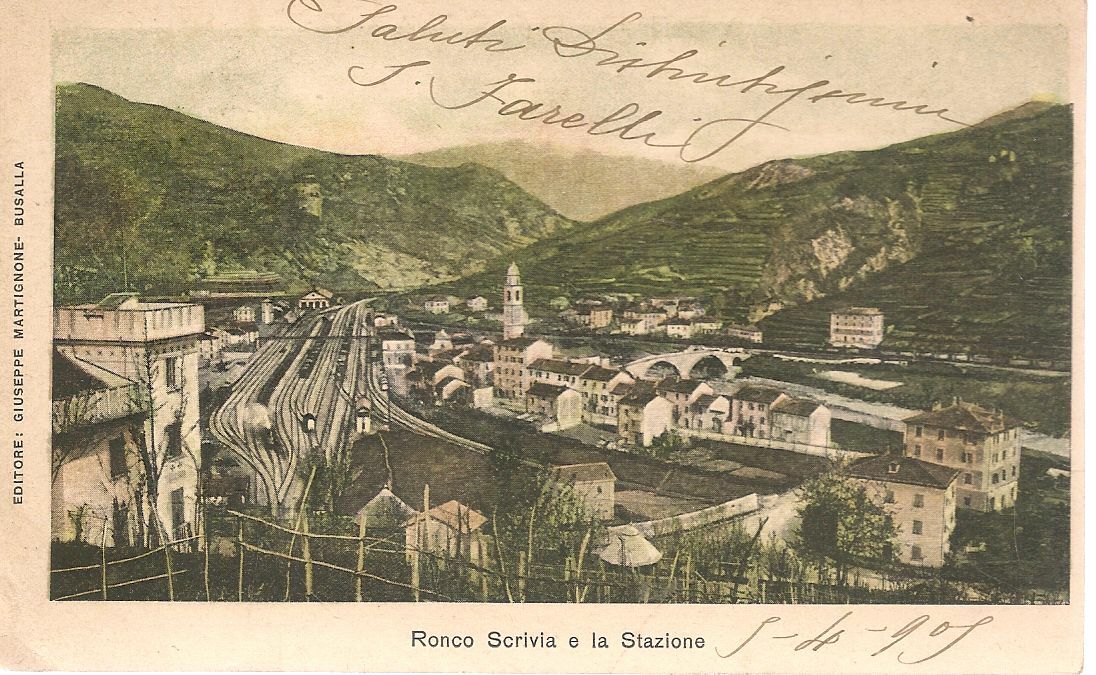 RONCO SCRIVIA - PANROAMA E STAZIONE - V1905