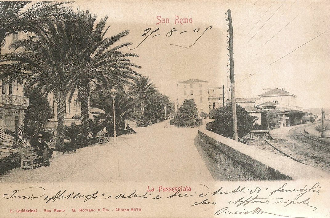 SANREMO - LA PASSEGGIATA E SCORCIO STAZIONE - V1909