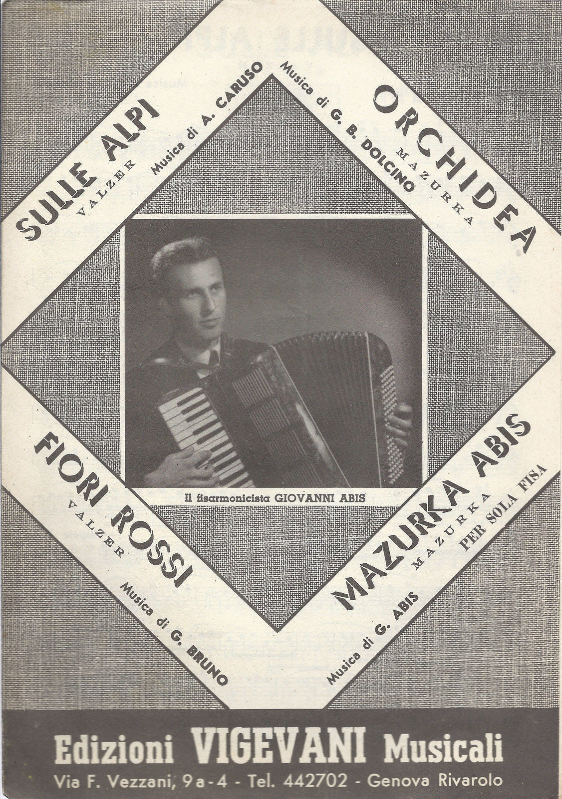 SULLE ALPI - ORCHIDEA - FIORI ROSSI - MAZURKA ABIS # SPARTITO - Fisarmonica