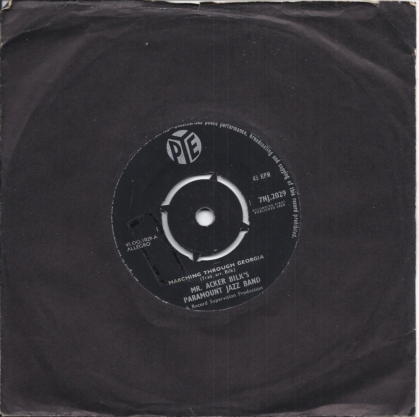 MARCHING THROUGH GEORGIA - DELIA GONE -- MR. ACKER BILK'S PARAMOUNT JAZZ BAND