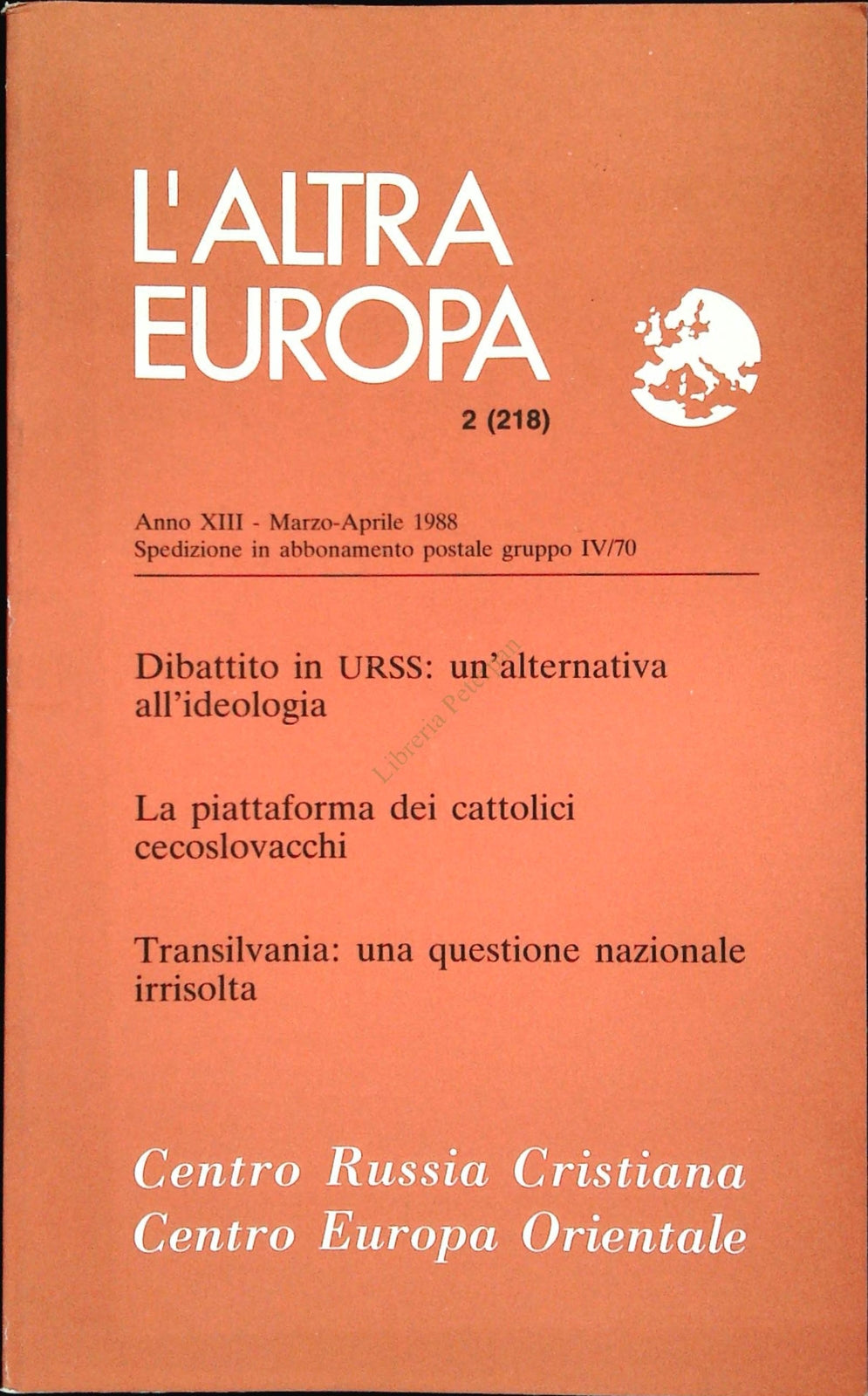 L'ALTRA EUROPA N. 218 - MARZO APRILE 1988