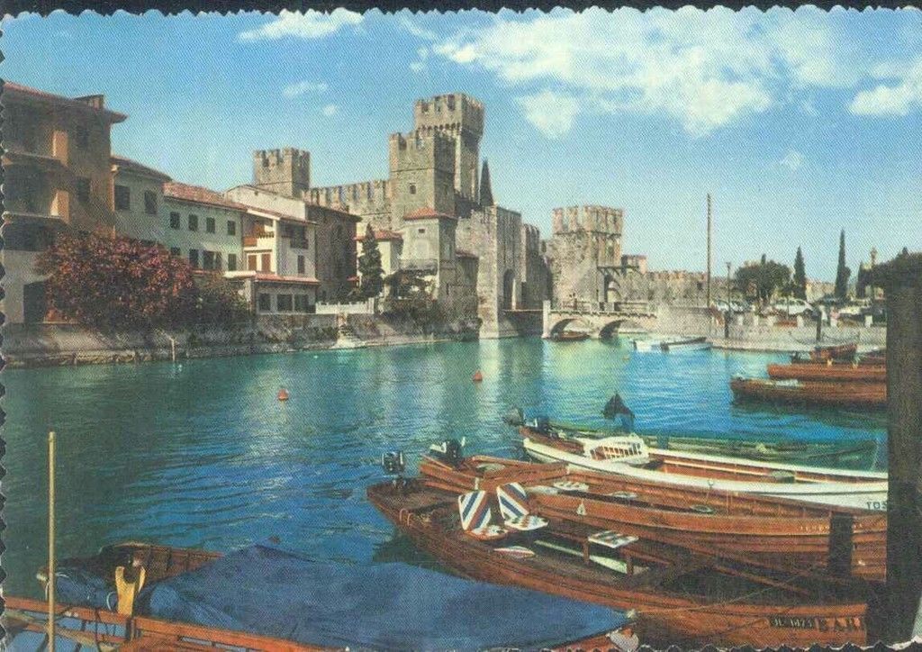 SIRMIONE - DARSENA E CASTELLO - V1964 - ACQUARELLATA