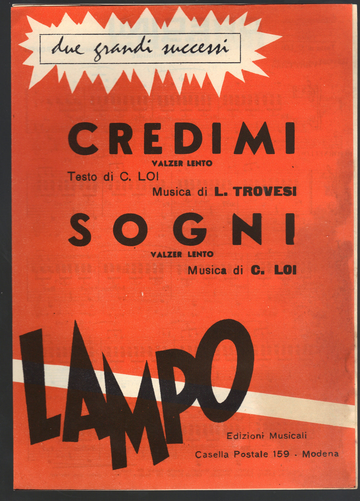 CREDIMI C. Loi, L. Trovesi - SOGNI C. Loi -- SPARTITO