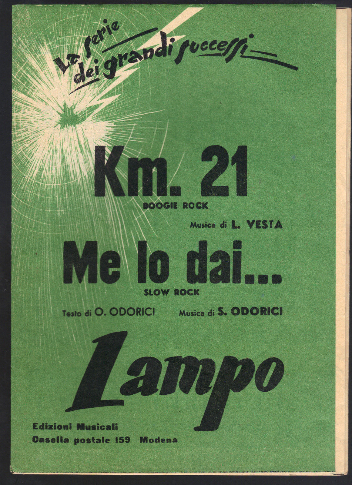 KM 21 # L. VESTA - ME LO DAI... # S. ODORICI # SPARTITO