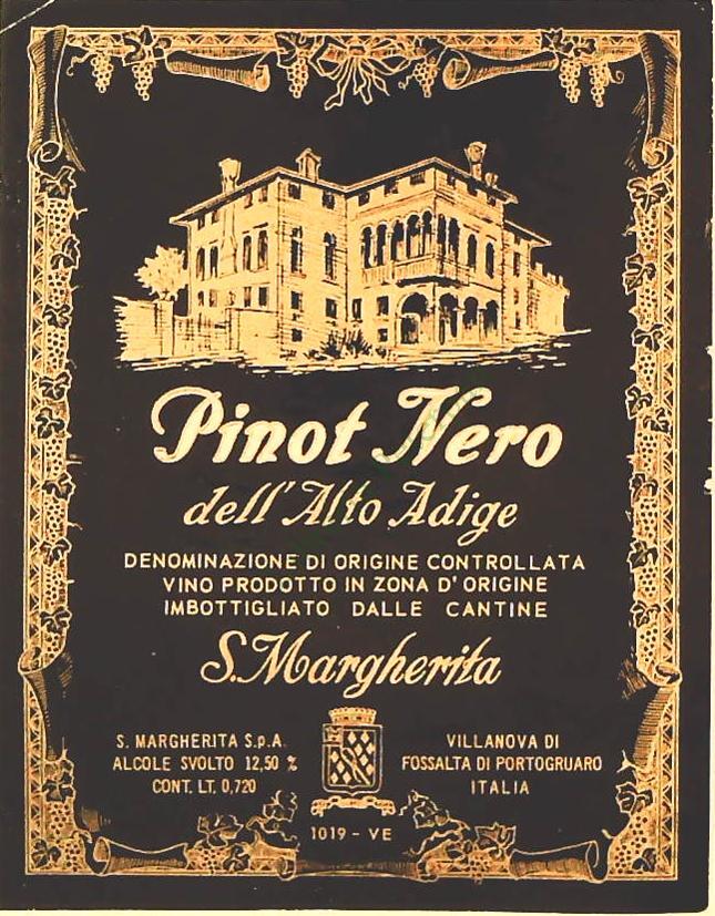 PINOT NERO DELL'ALTO ADIGE S. MARGHERITA - ETICHETTA VINO