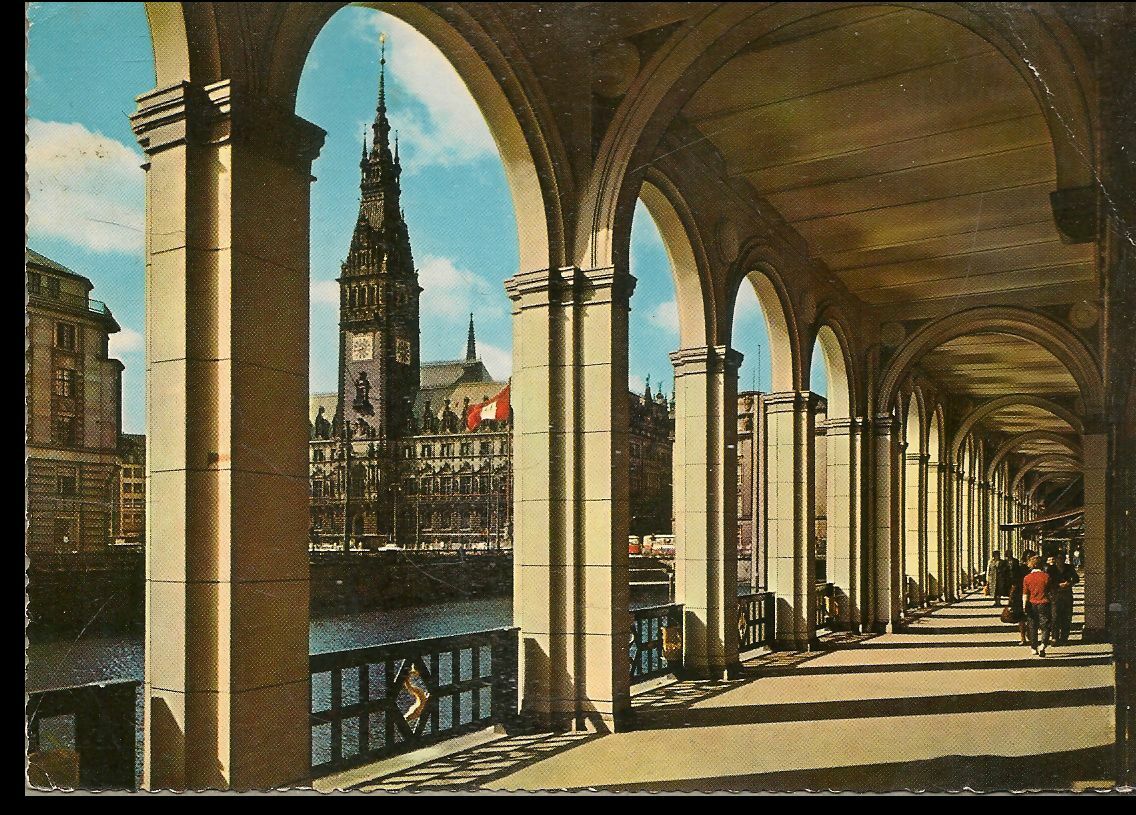 HAMBURG - ALSTERARKADEN UND RATGAUS - V1961