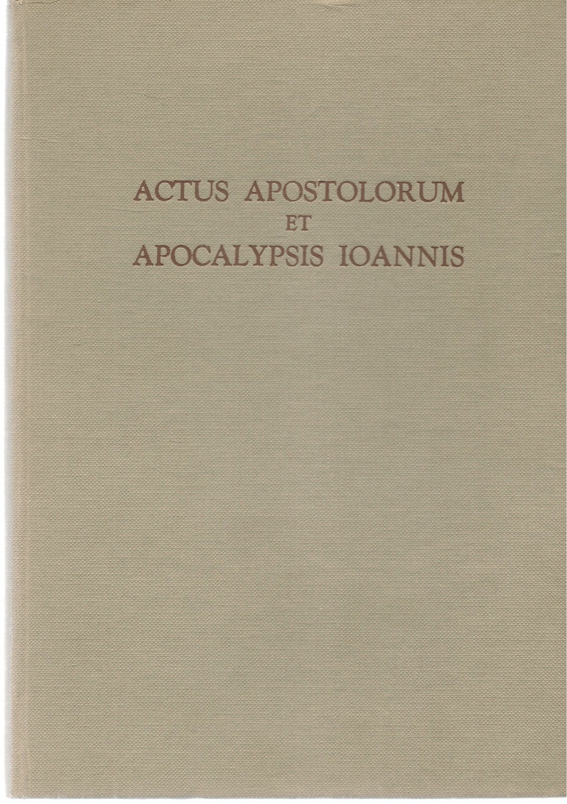 ACTUS APOSTOLORUM ET APOCALYPSIS IONNIS - TYPIS POLIGLOTTIS VAT. 1971-LATIN TEXT