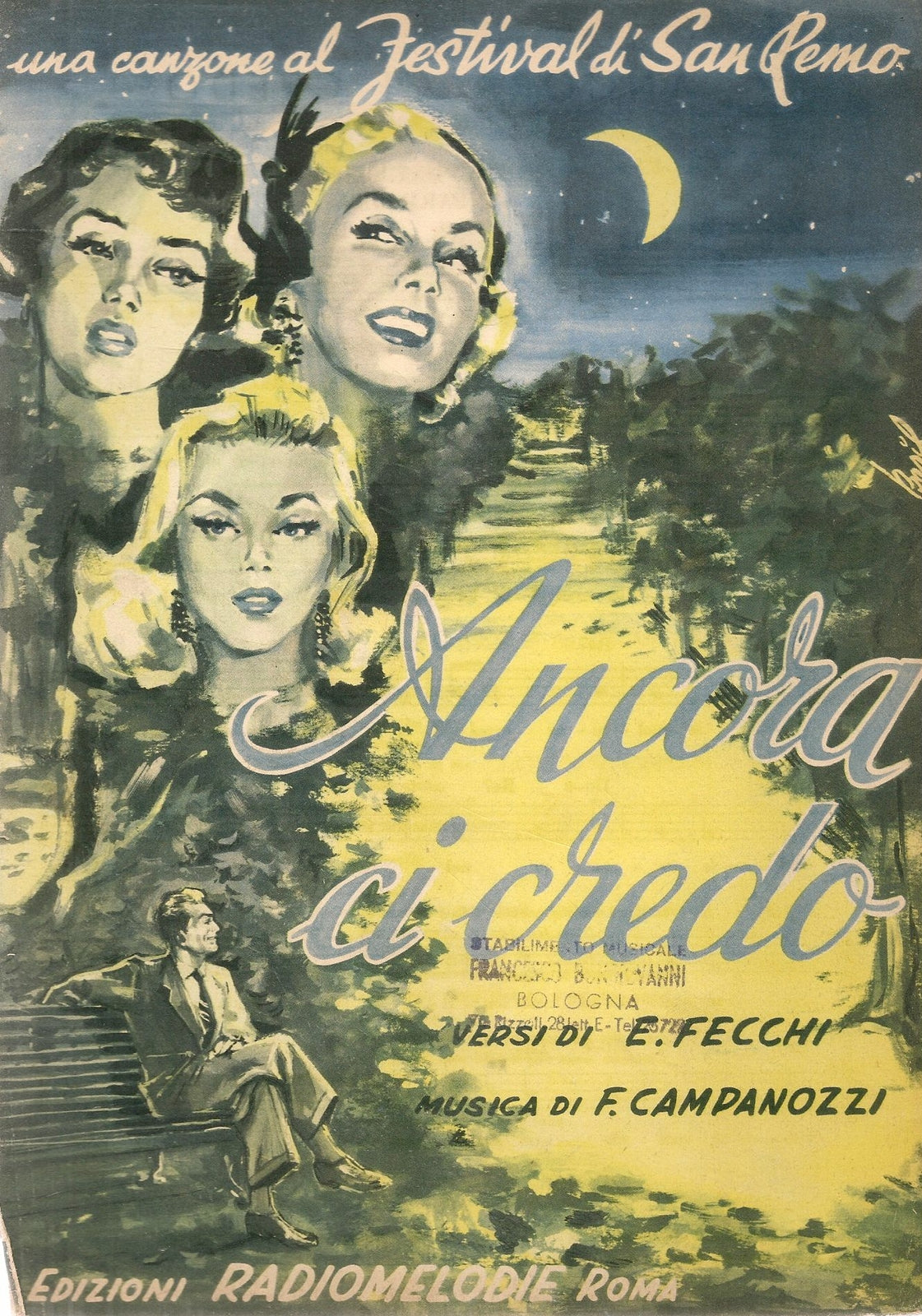 ANCORA CI CREDO - SANREMO 1957 - SPARTITO-SHEET MUSIC