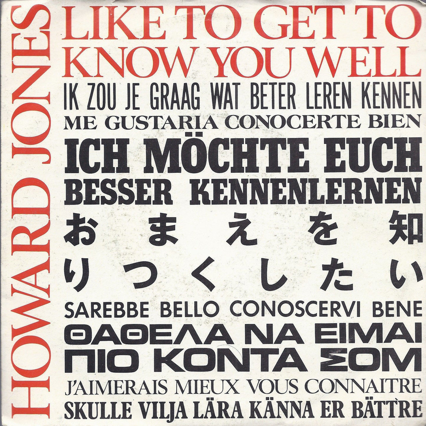 LIKE TO GET TO KNOW YOU WELL - BOUNCE RIGHT BACK = HOWARD JONES