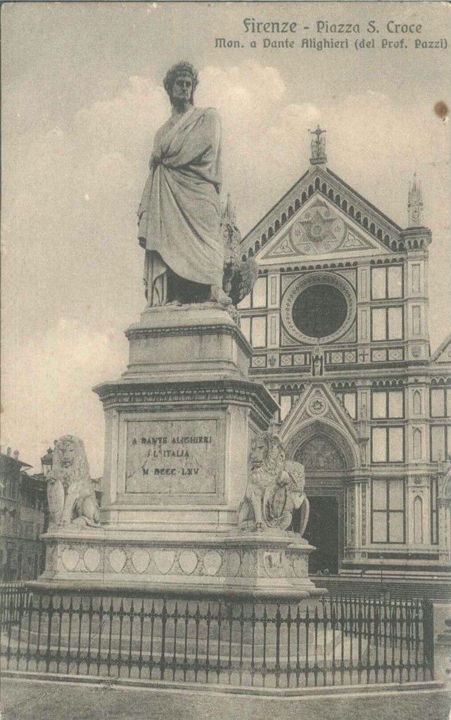 FIRENZE - PIAZZA SANTA CROCE - MONUMENTO A DANTE ALIGHIERI -