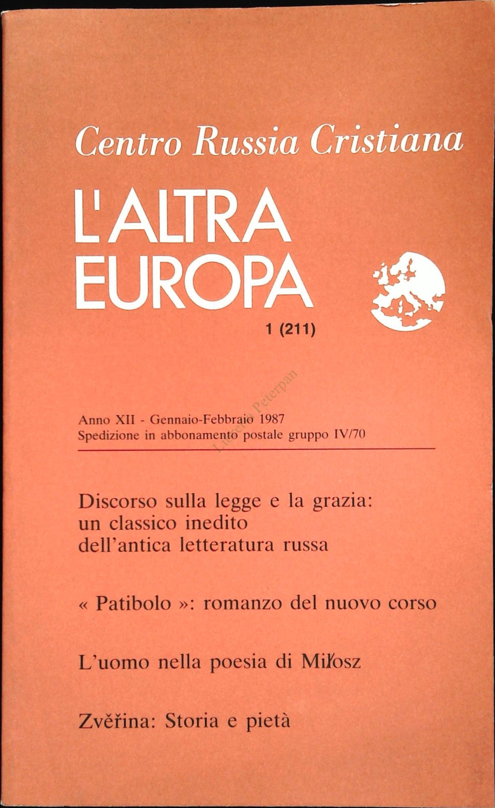 L'ALTRA EUROPA N. 211 - GENNAIO-FEBBRAIO 1987