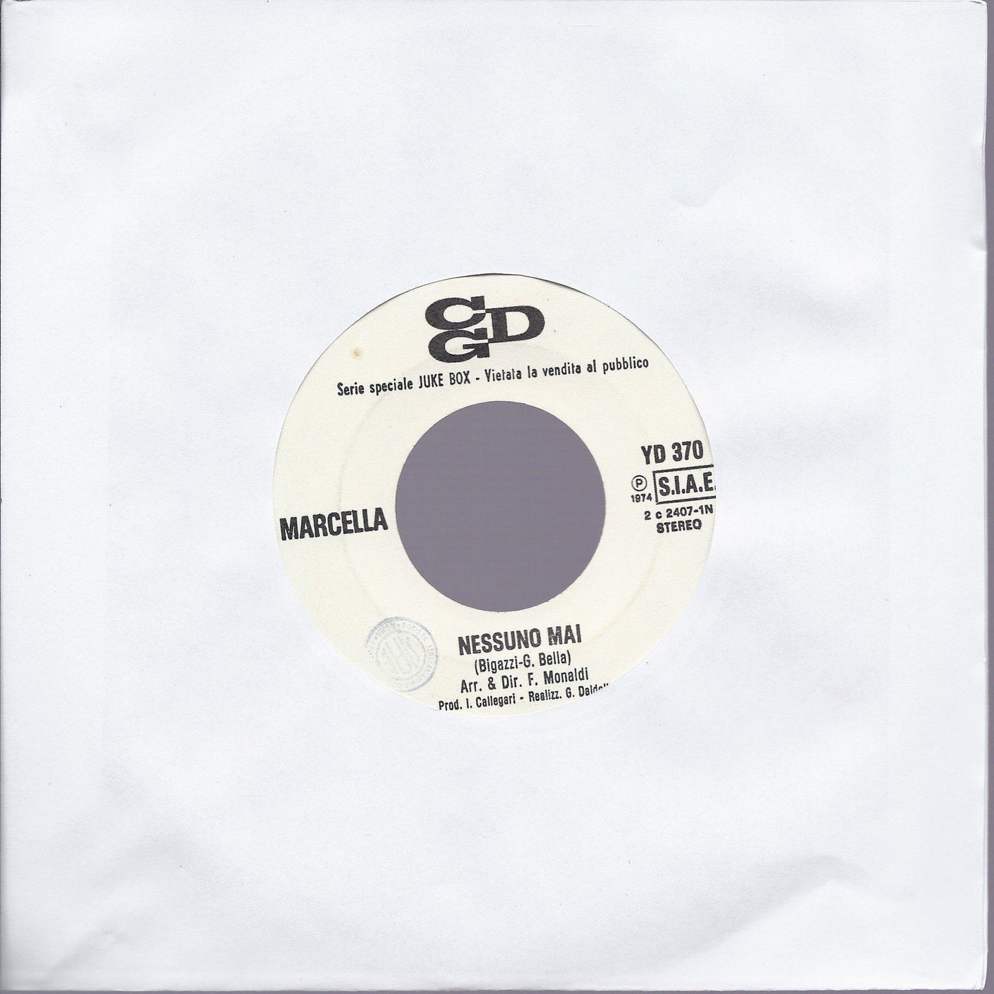 NESSUNO MAI # MARCELLA -- IL MATTINO DELL'AMORE # I ROMANS - Edizione Juke Box