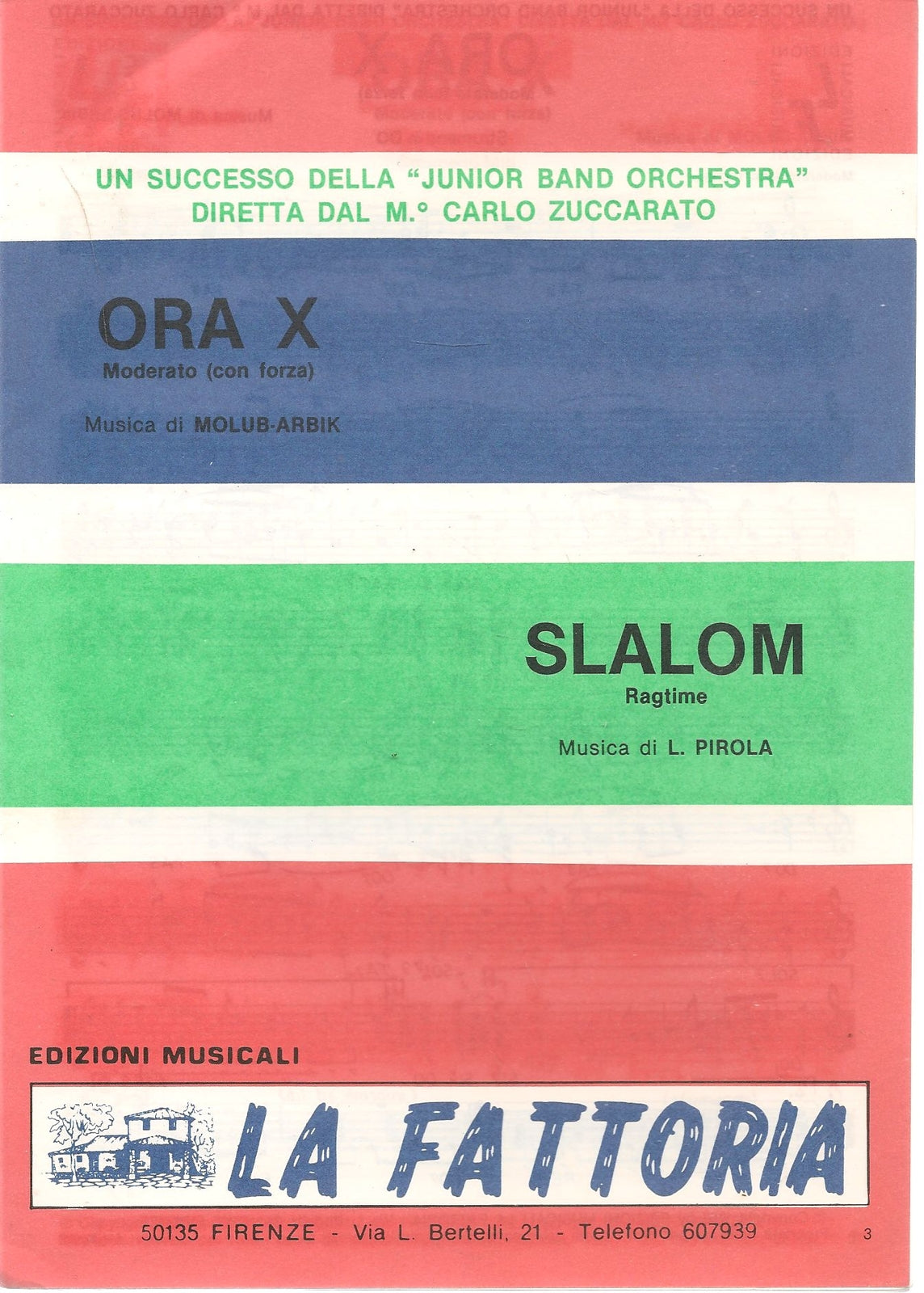 ORA X Molub Arbik - SLALOM - L. Pirola - JUNIOR BAND ORCHESTRA -SPARTITO