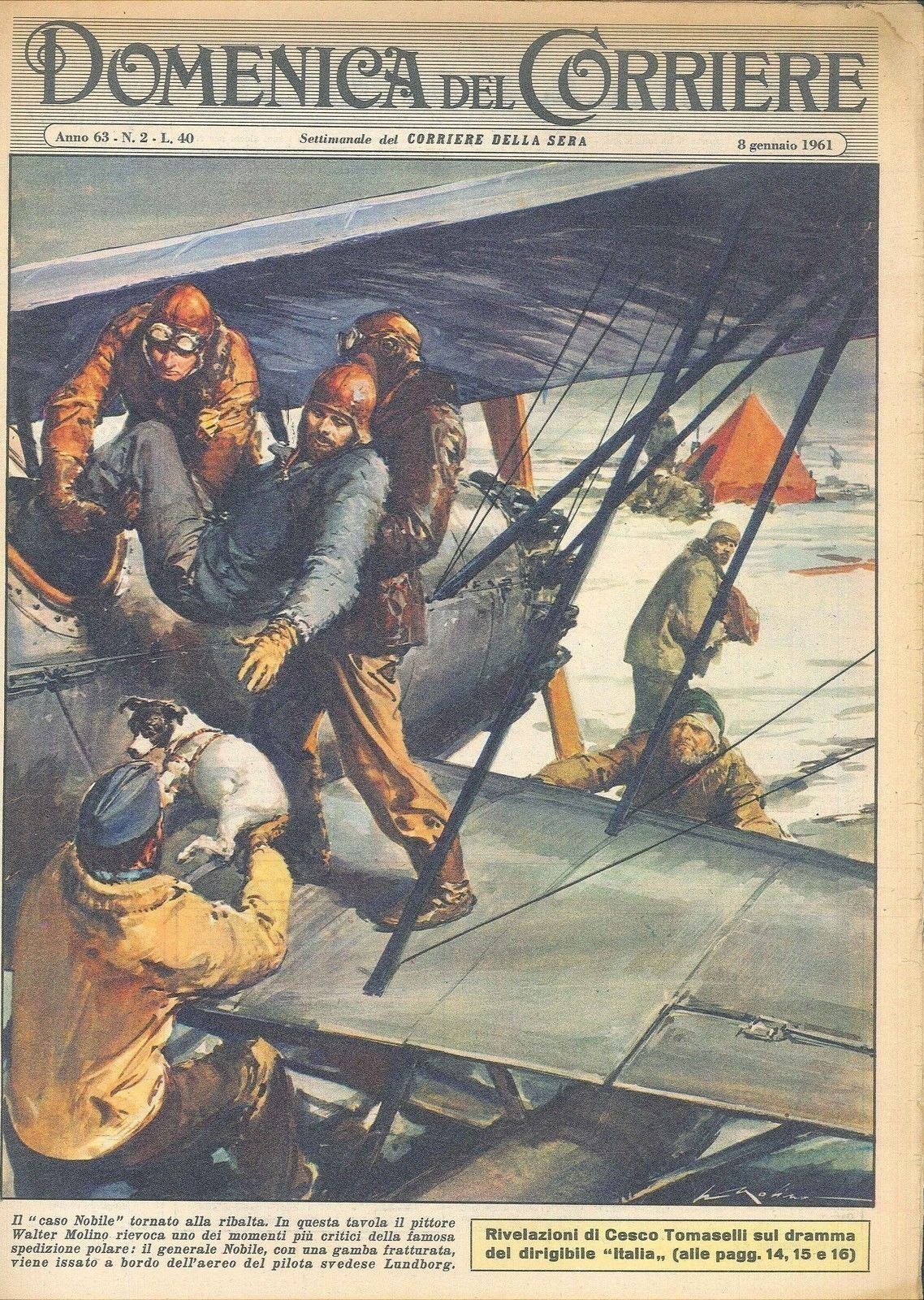 DOMENICA DEL CORRIERE N 2 - 8 GENNAIO 1961 - ILL. WALTER MOLINO