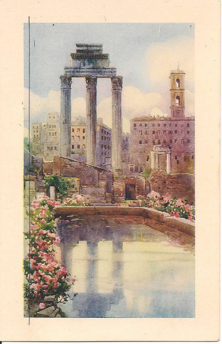 ROMA - FORO ROMANO - TEMPIO DI CASTORE - DISEGNATA - NV