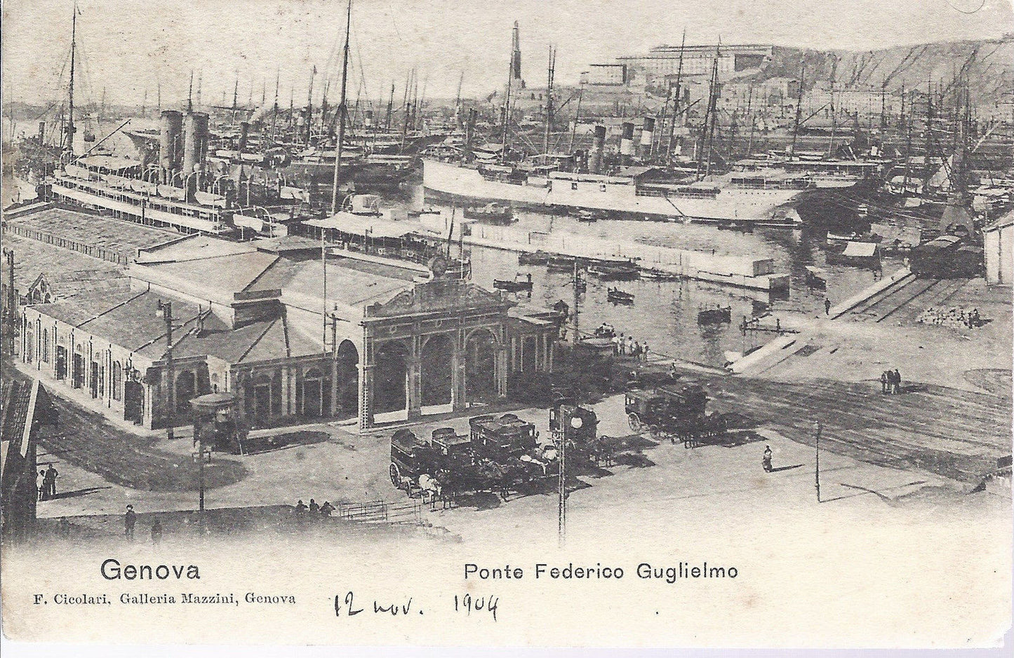 GENOVA - PONTE FEDERICO GUGLIELMO - V 1904 - FP - DORSO UNIT